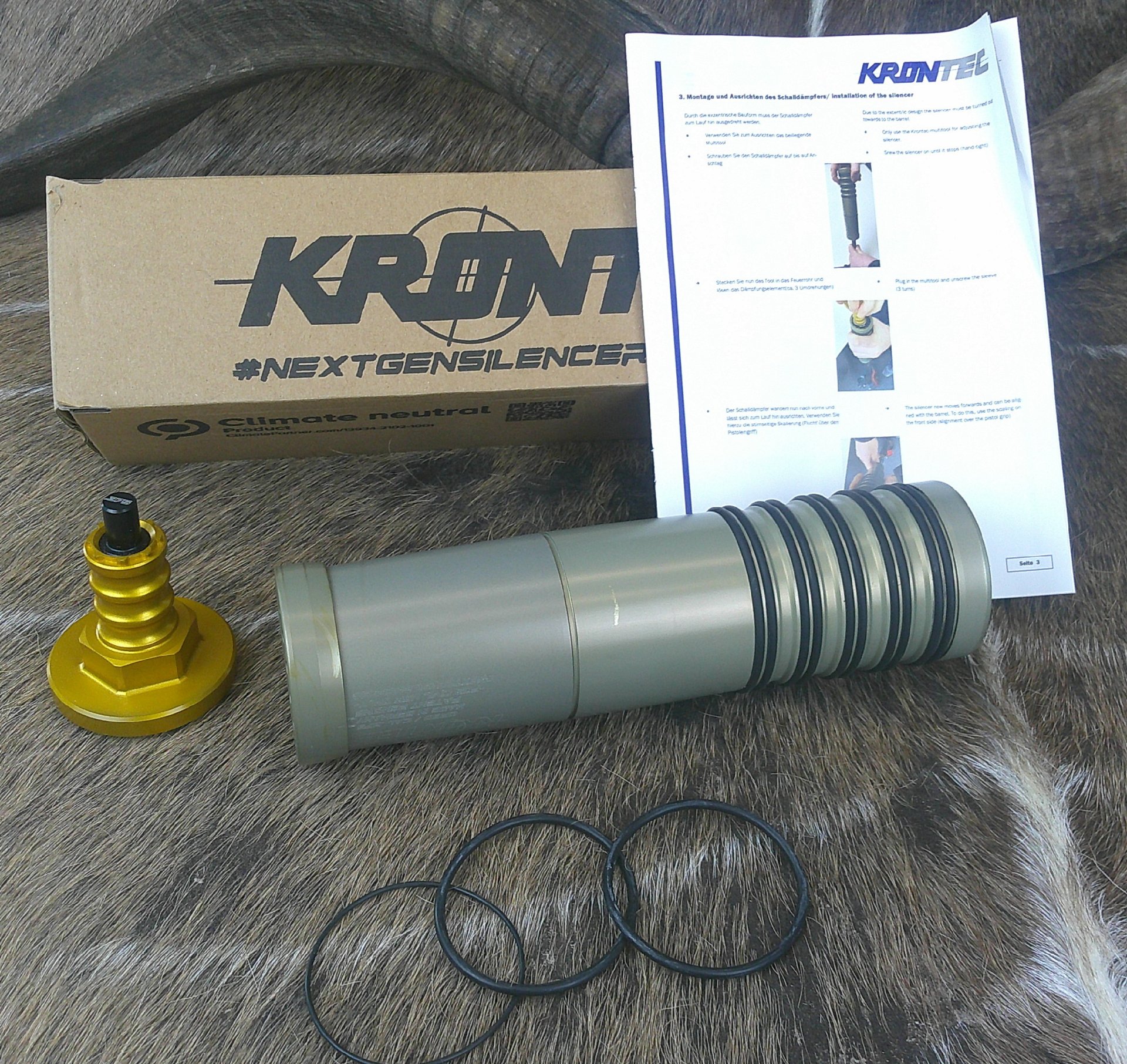 Schalldämpfer gebraucht Krontec OR-60, bis Kal. .375, M15x1 Gewinde von WAFFEN FLÜHR – Bild 1