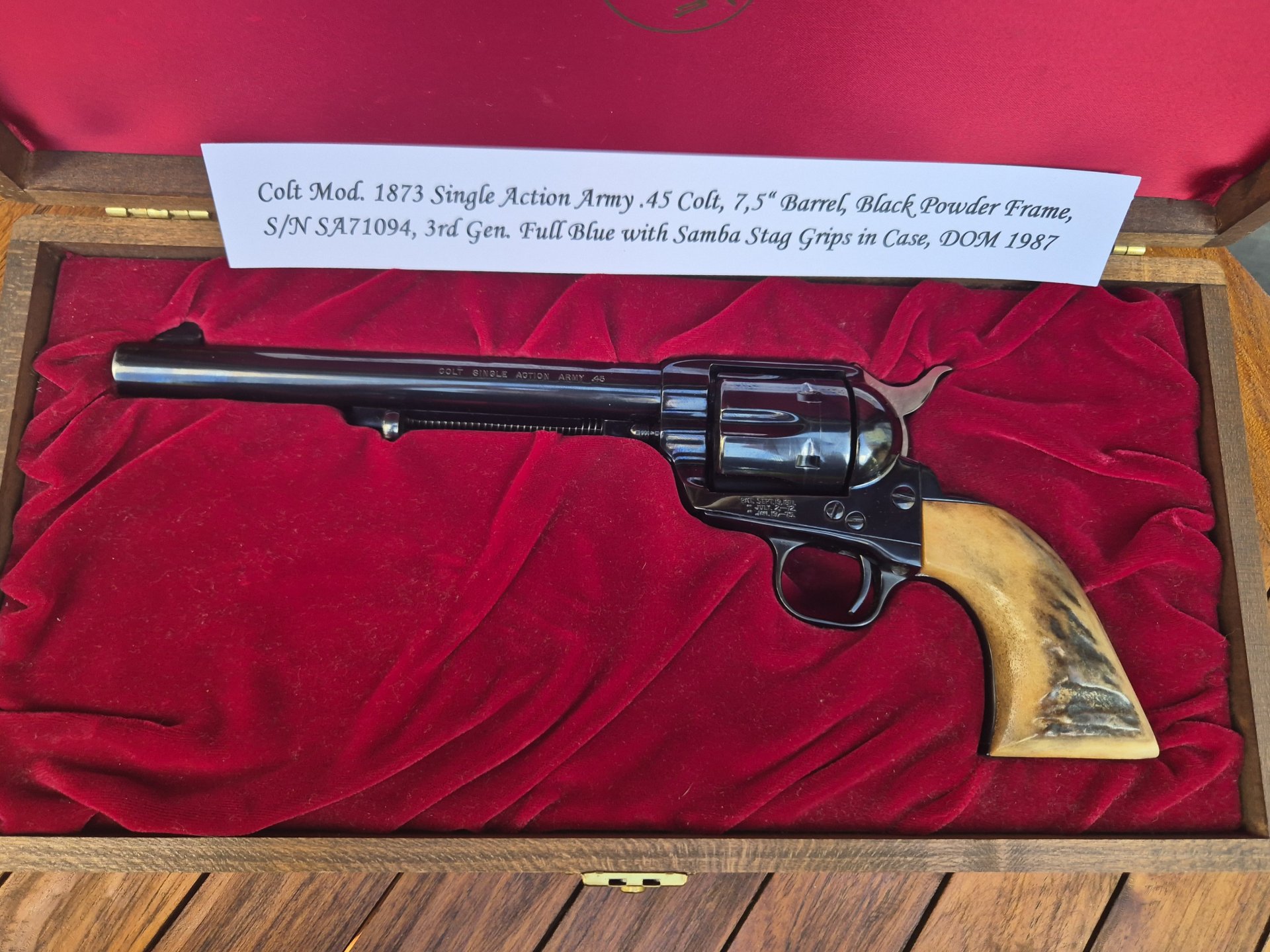 Colt Single Action Army 3rd Generation in Full Blue im Kasten – Bild 1