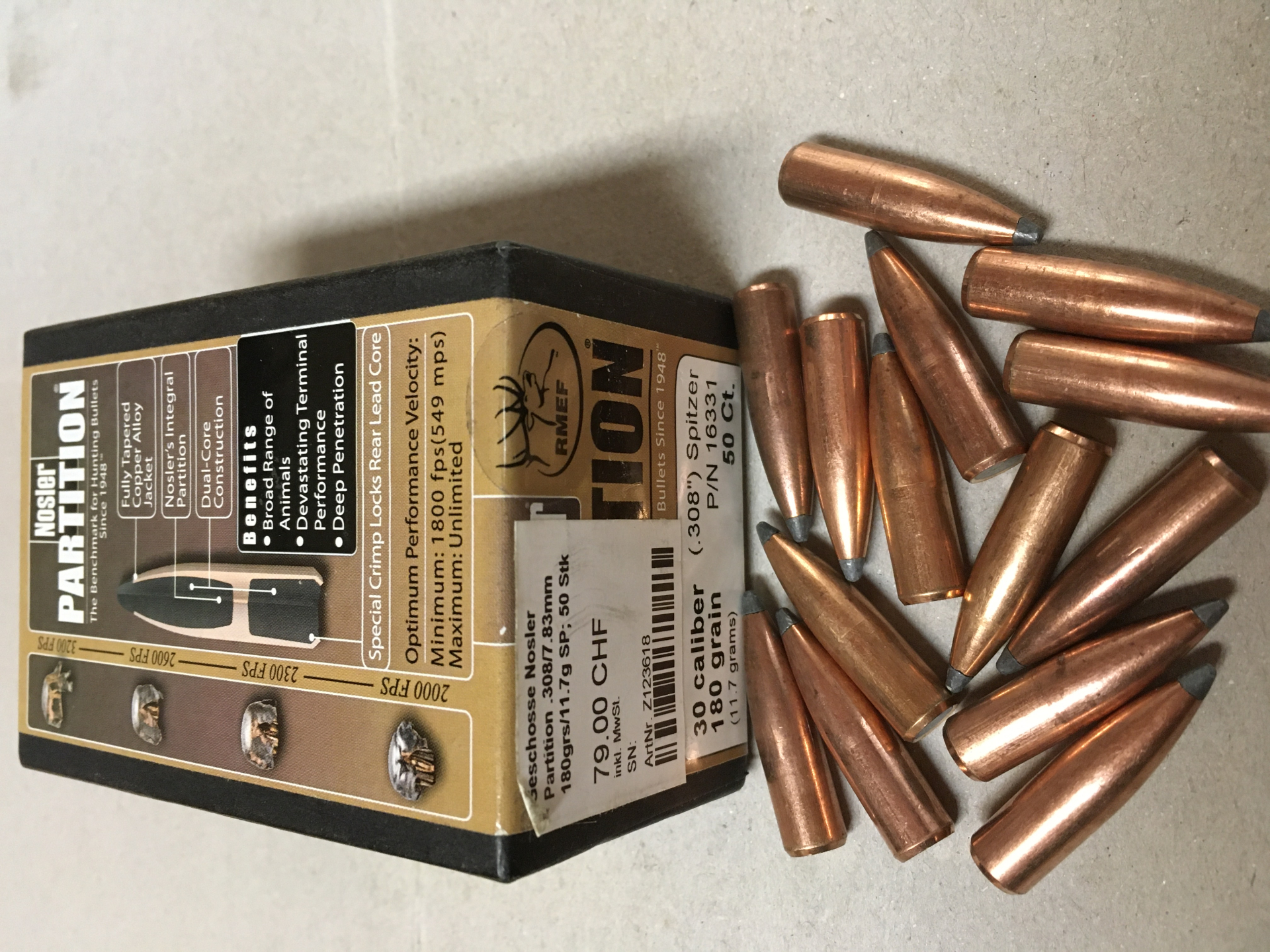 .308 180grs Nosler Partition – zdjęcie 1