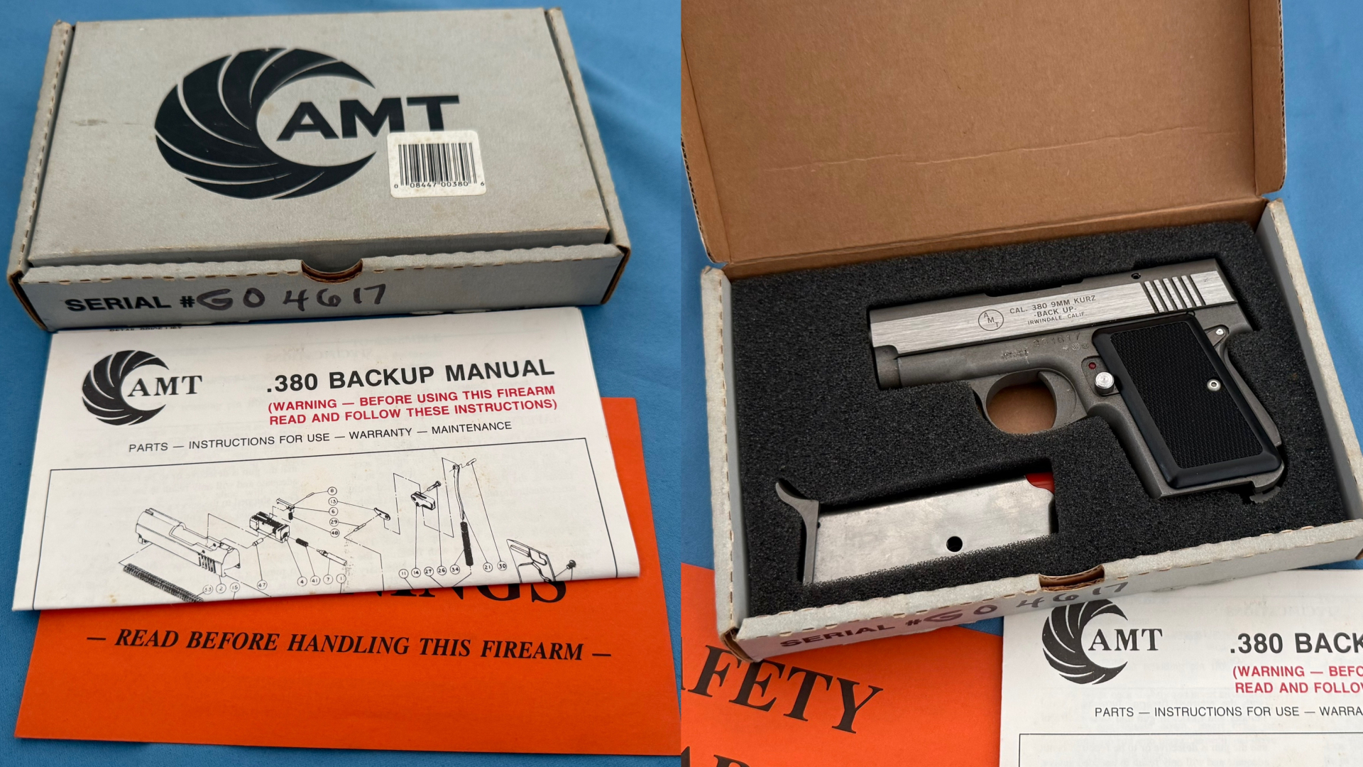 Pistole AMT Mod. Back UP .380 9mmk kompakt Stainless BOX - TOP – Bild 4