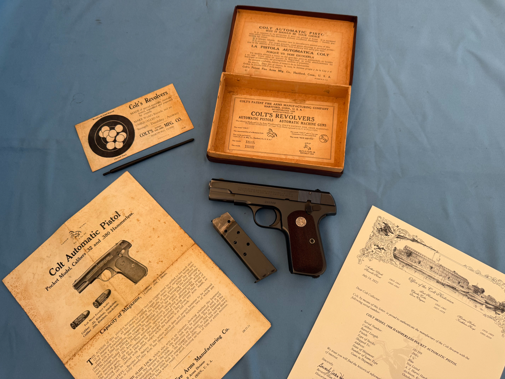 Colt Model 1908 Pocket Hammerless – .380 – BJ 1929 – Box & Factory Letter - New Photos – Bild 6