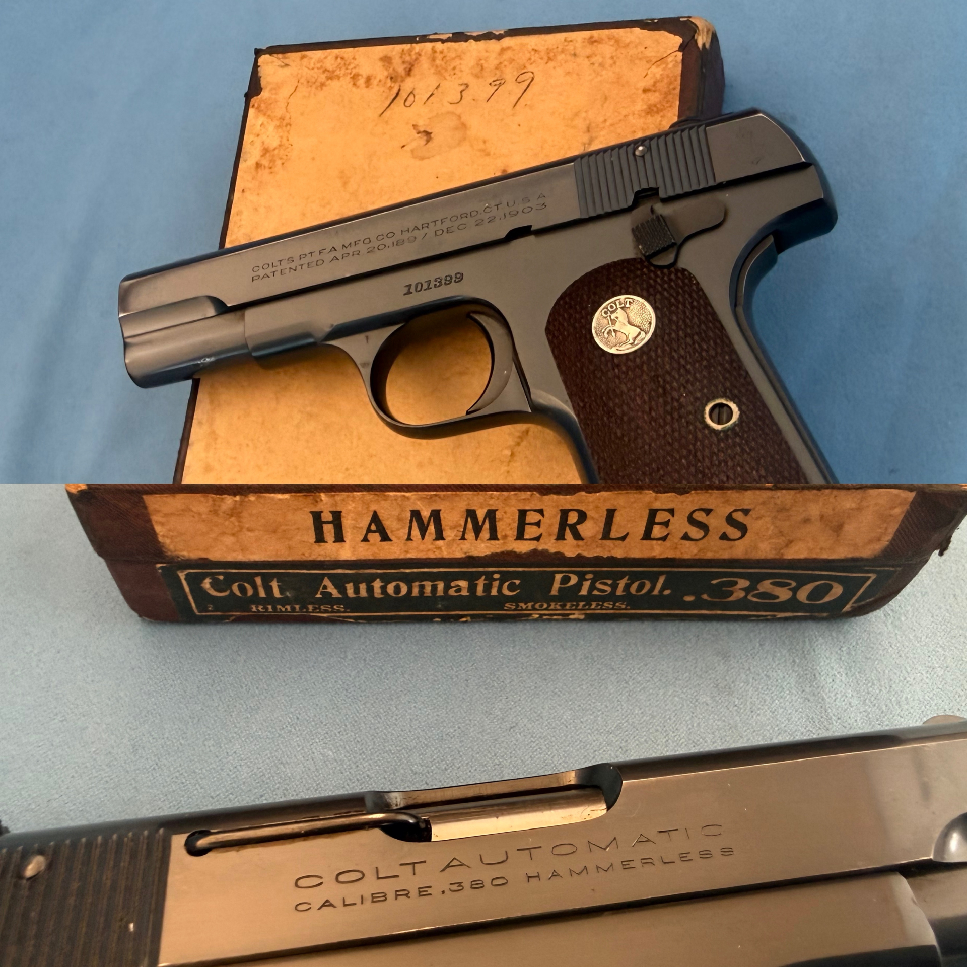 Colt Model 1908 Pocket Hammerless – .380 – BJ 1929 – Box & Factory Letter - New Photos – Bild 2