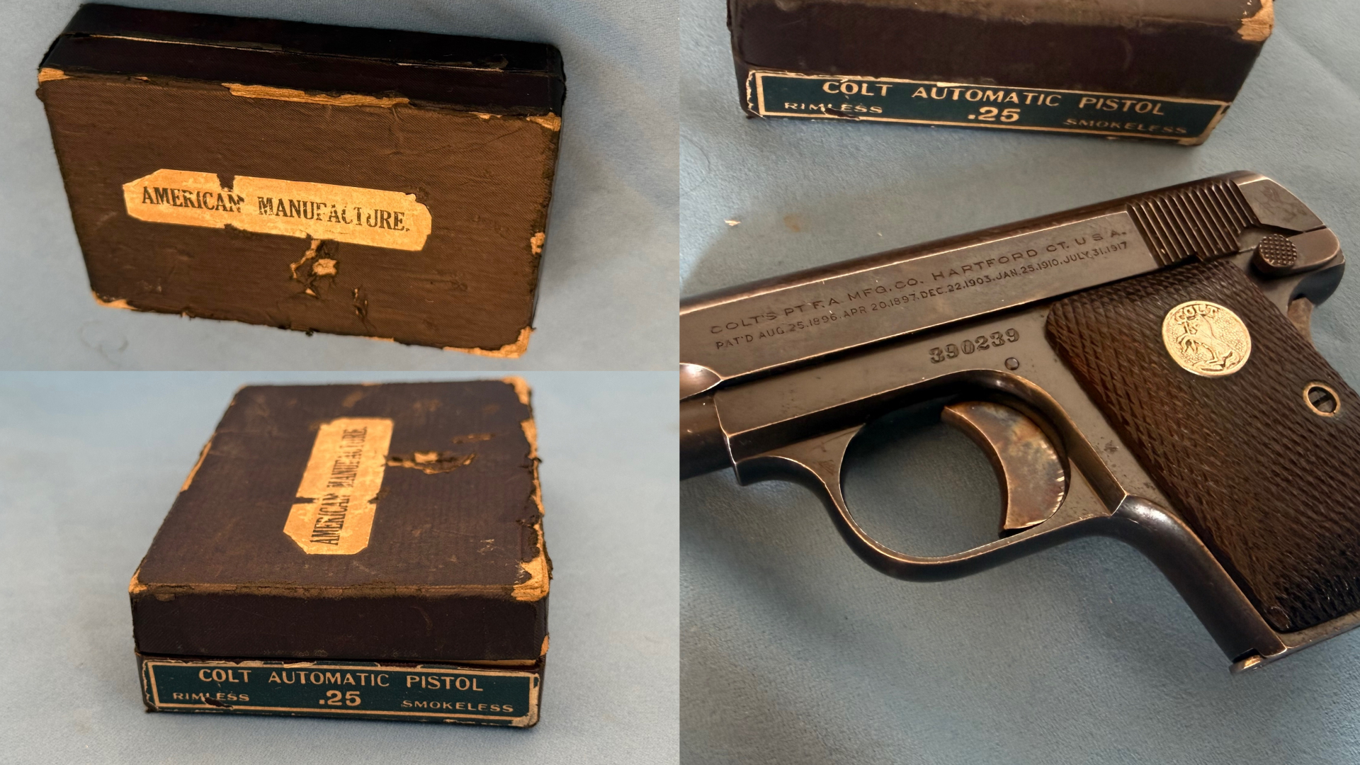 Colt Model 1908 Vest Pocket Hammerless – .25 ACP – Baujahr 1931 – Originalbox – Bild 3