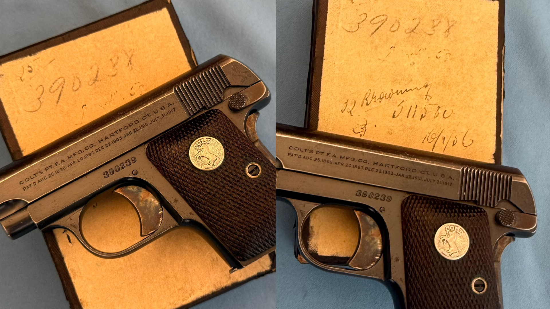 Colt Model 1908 Vest Pocket Hammerless – .25 ACP – Baujahr 1931 – Originalbox – Bild 2