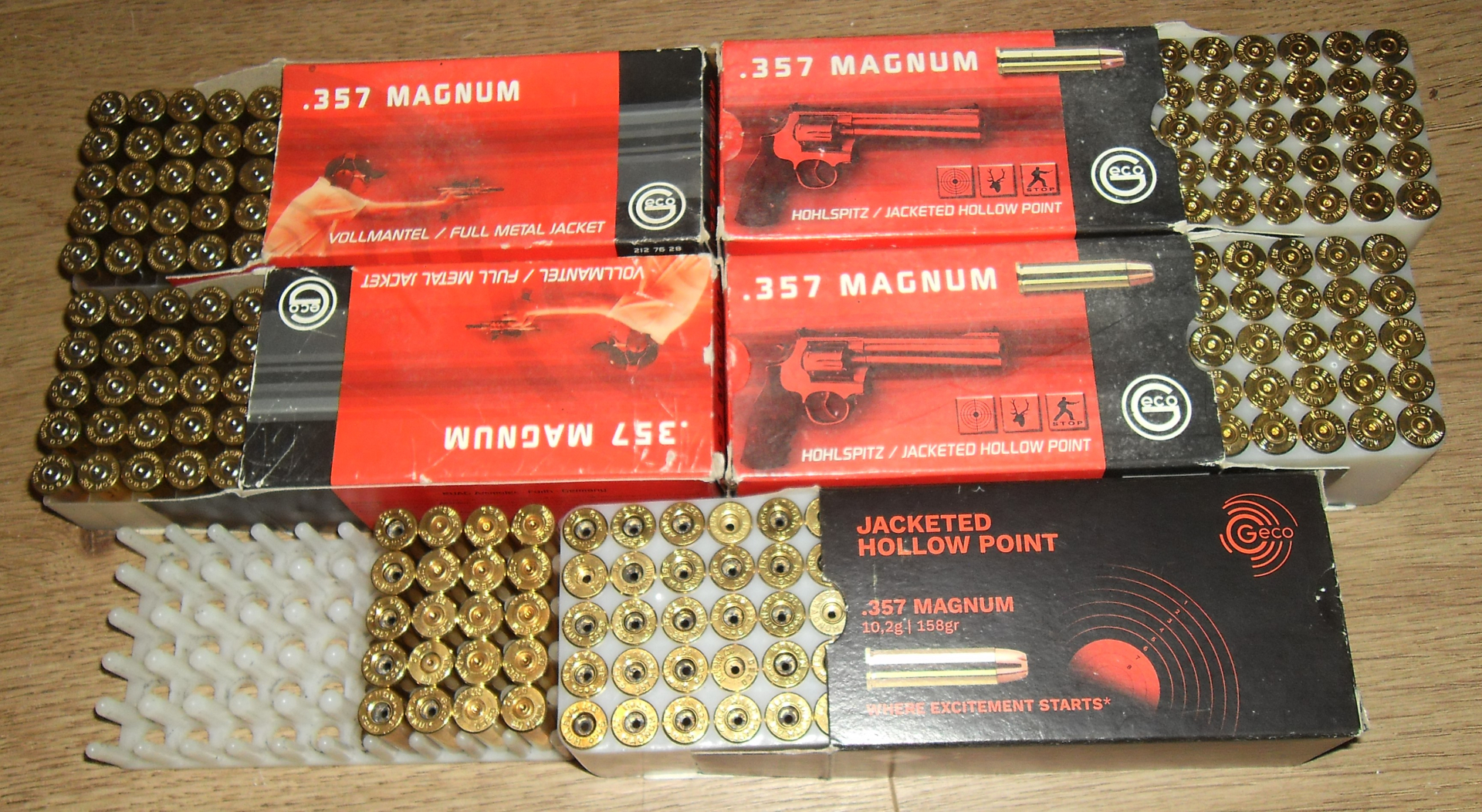270 Hülsen GECO .357 Magnum / Mag. / Magn. nicht wiedergeladen, in Originalverpackung – Bild 1