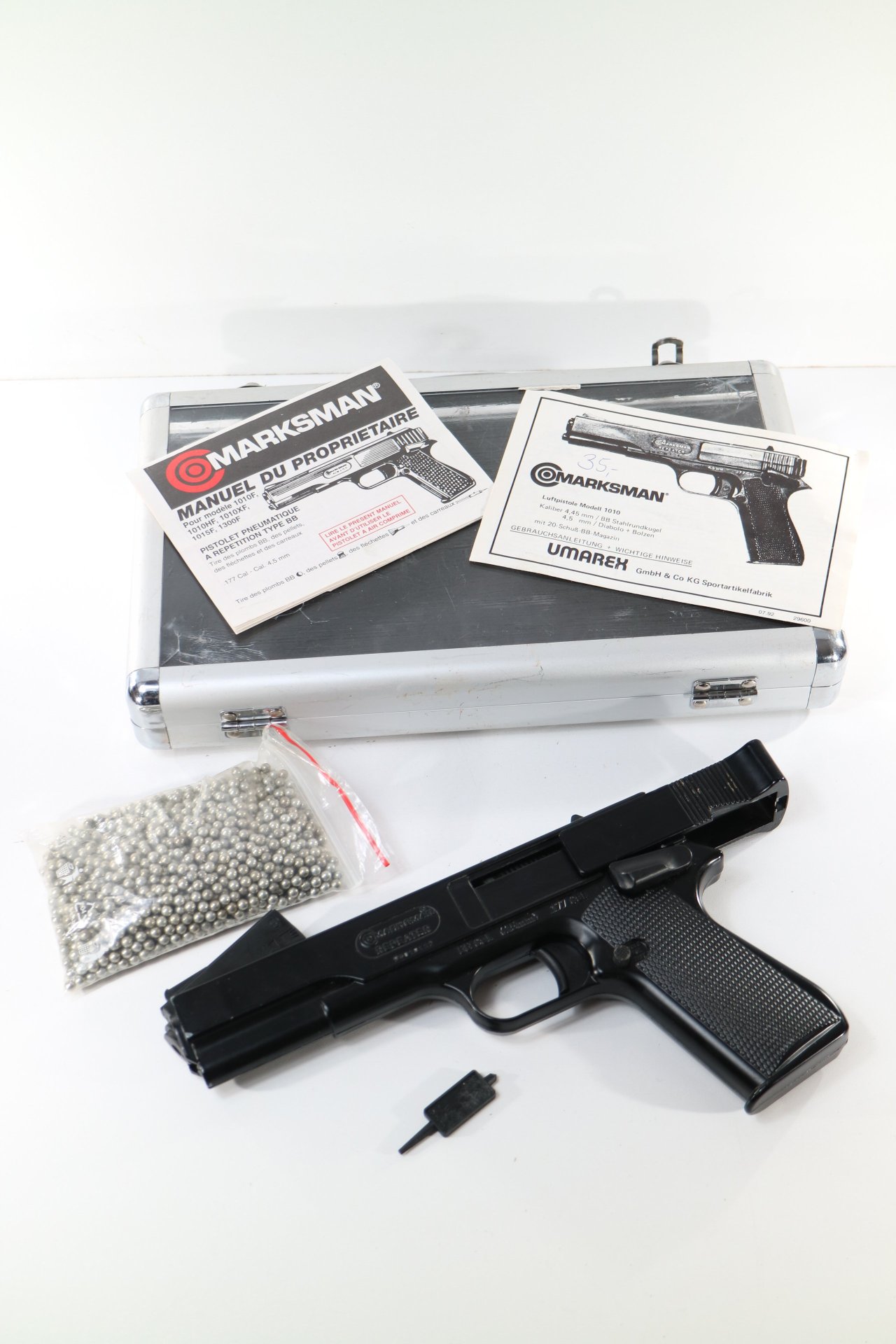 Marksman 1010 Repeater Luftpistole 4,5mm .177 funktionsfähig mit Koffer Zubehör – Bild 1