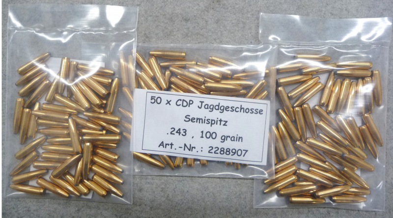 100 Blaser CDP Geschosse .243, 100 grain, Teilmantel, NEU – Bild 1