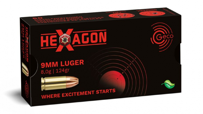 GECO 9 mm Luger Hexagon JHP 8,0g/124gr. 1000 Patronen – Bild 1