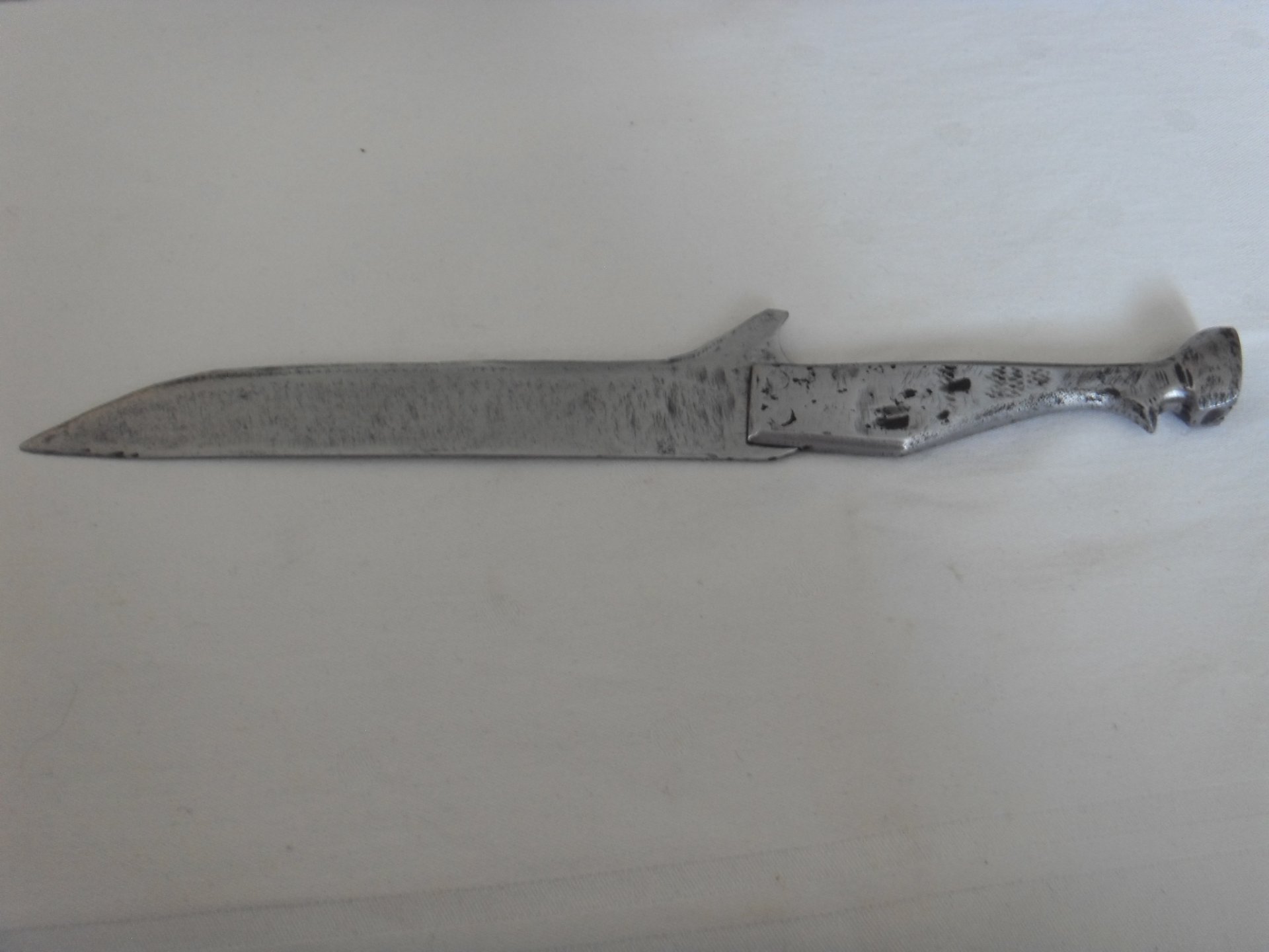 Jagdmesser Handarbeit, Griff Pferdehufform, Vollmetall, Rarität – Bild 6