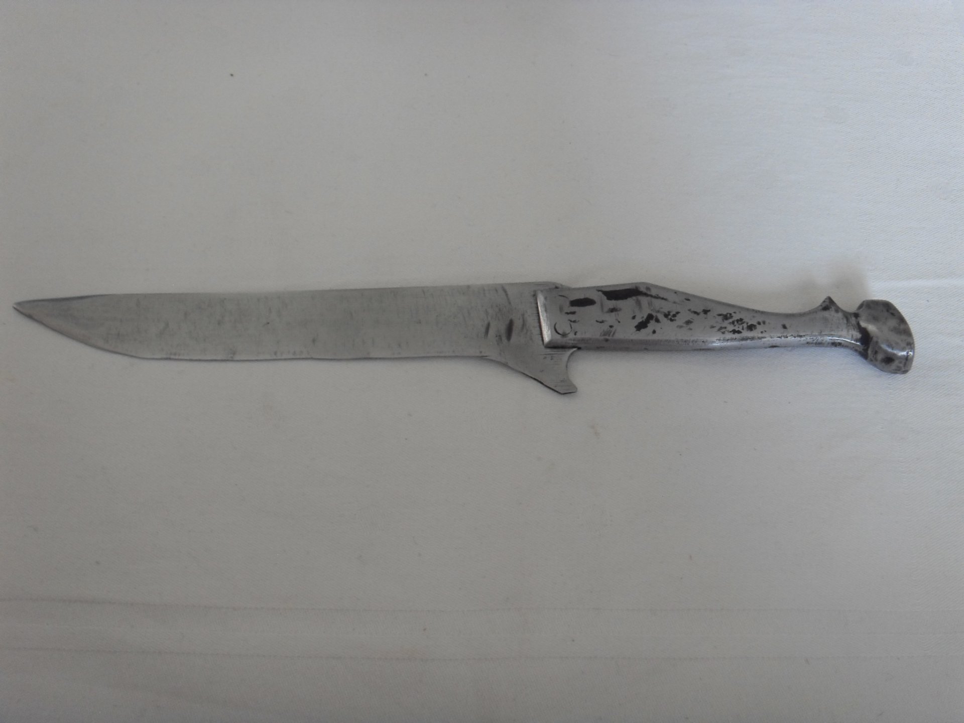 Jagdmesser Handarbeit, Griff Pferdehufform, Vollmetall, Rarität – Bild 1