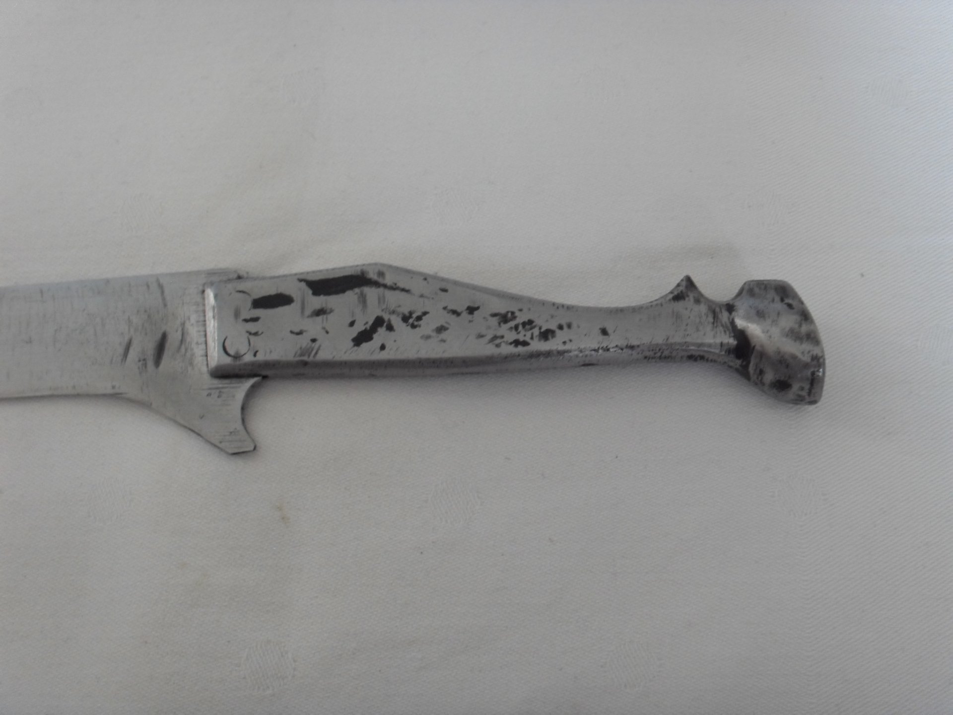Jagdmesser Handarbeit, Griff Pferdehufform, Vollmetall, Rarität – Bild 2