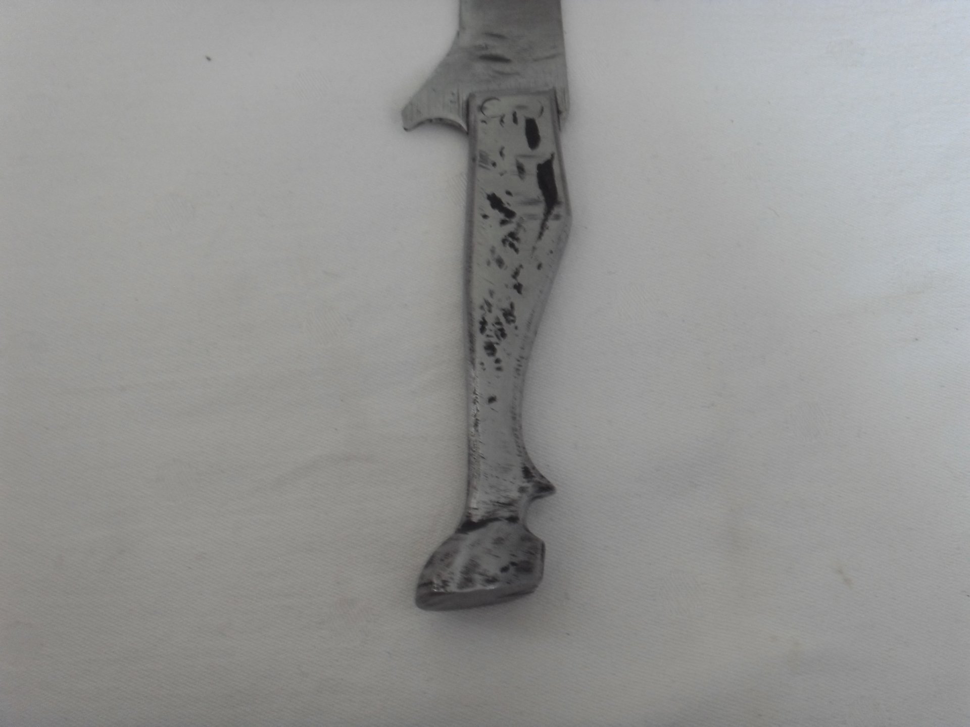 Jagdmesser Handarbeit, Griff Pferdehufform, Vollmetall, Rarität – Bild 4