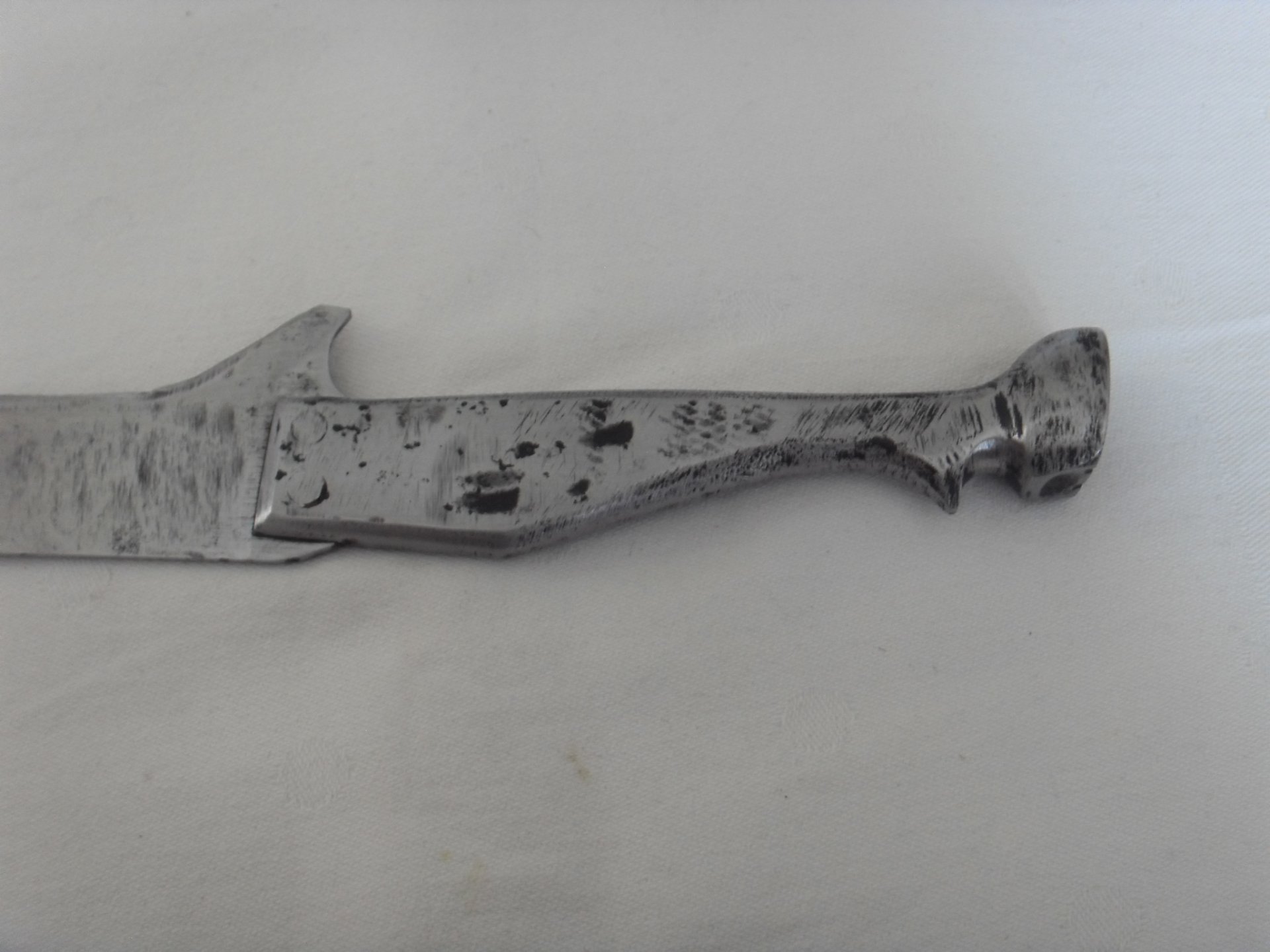 Jagdmesser Handarbeit, Griff Pferdehufform, Vollmetall, Rarität – Bild 5