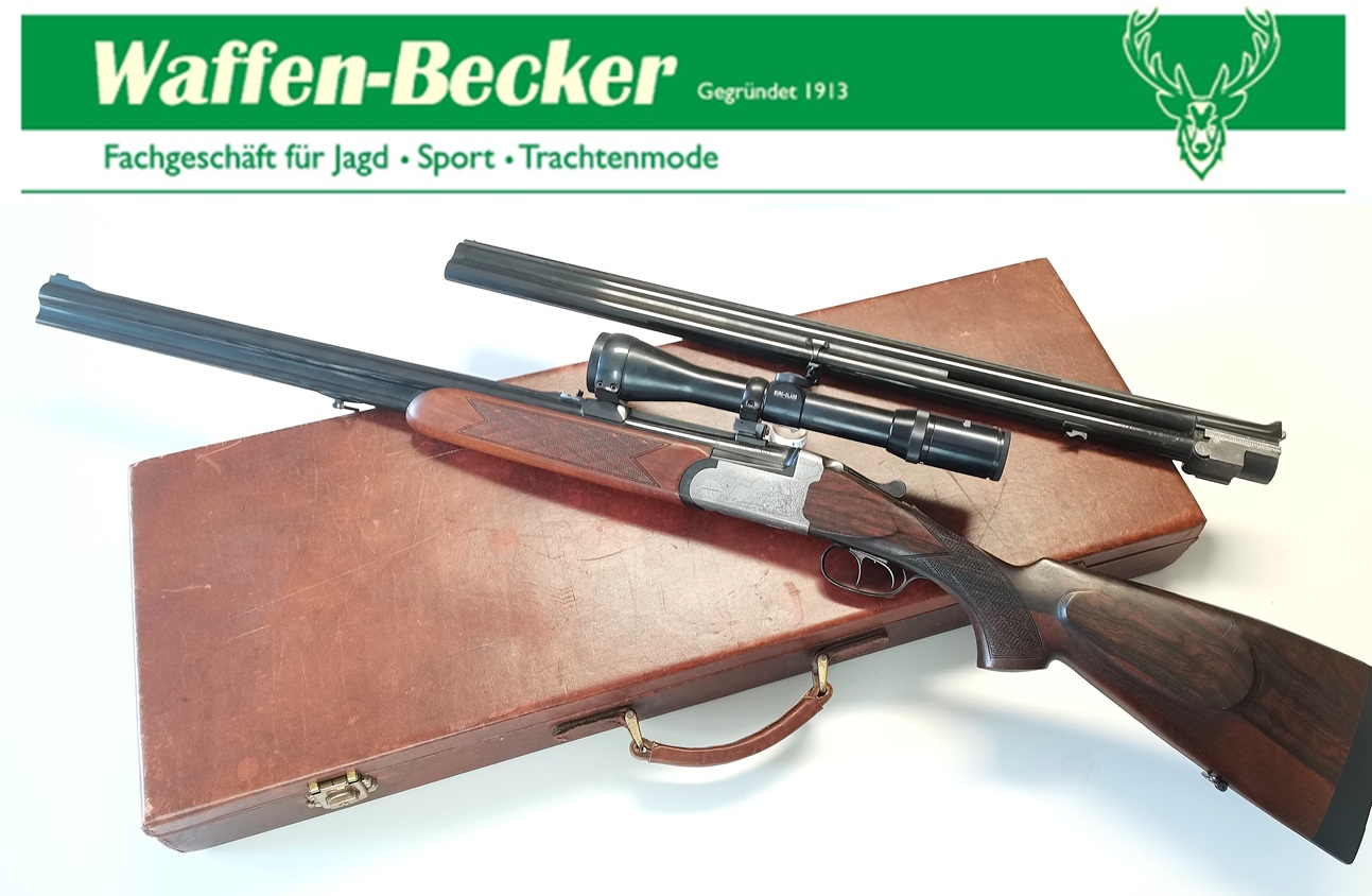 Bockbüchsflinte mit Wechsellauf BDF, IFFLI-KETTNER (A. Zoli) Kal. 7x56R + 12/70 (Lederkoffer) – Bild 1
