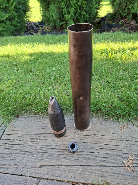 Russische 45mm Deko-Patrone Panzer mit Messing hulse - WK2 – Bild 3