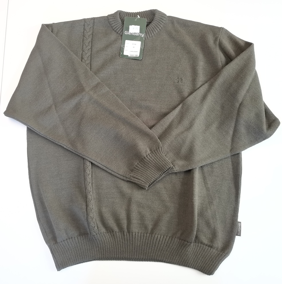 Glen Garry Strickpullover 41149, oliv Rundhals Gr. 56 ---NEUWARE--- – Bild 1