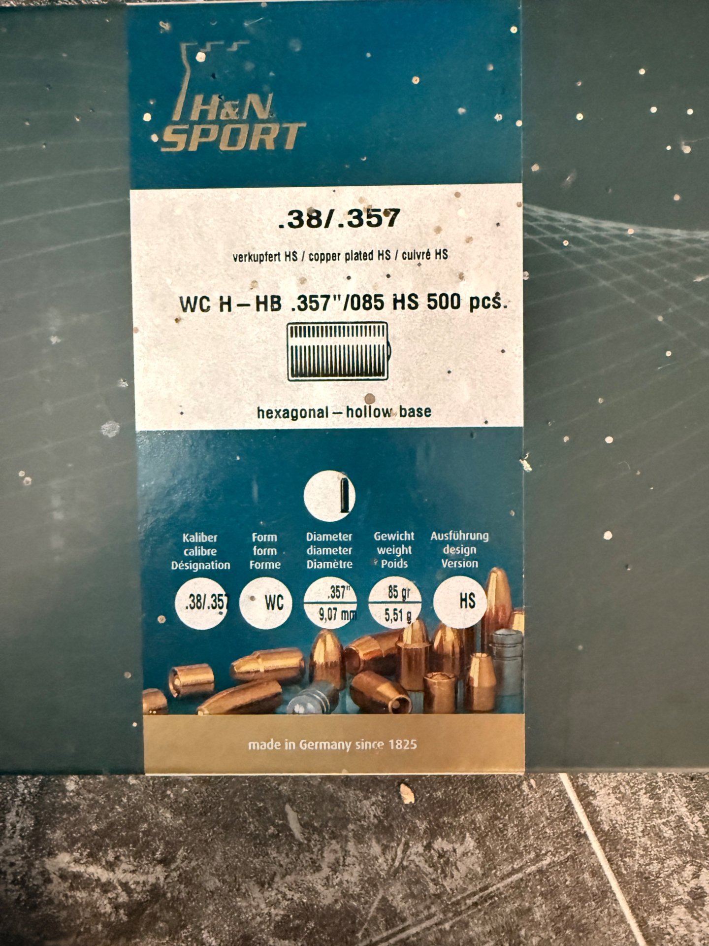 H&N Sport Geschosse .357 / .38 – 85 gr WC H-HB – 500 Stück – OVP – Bild 1