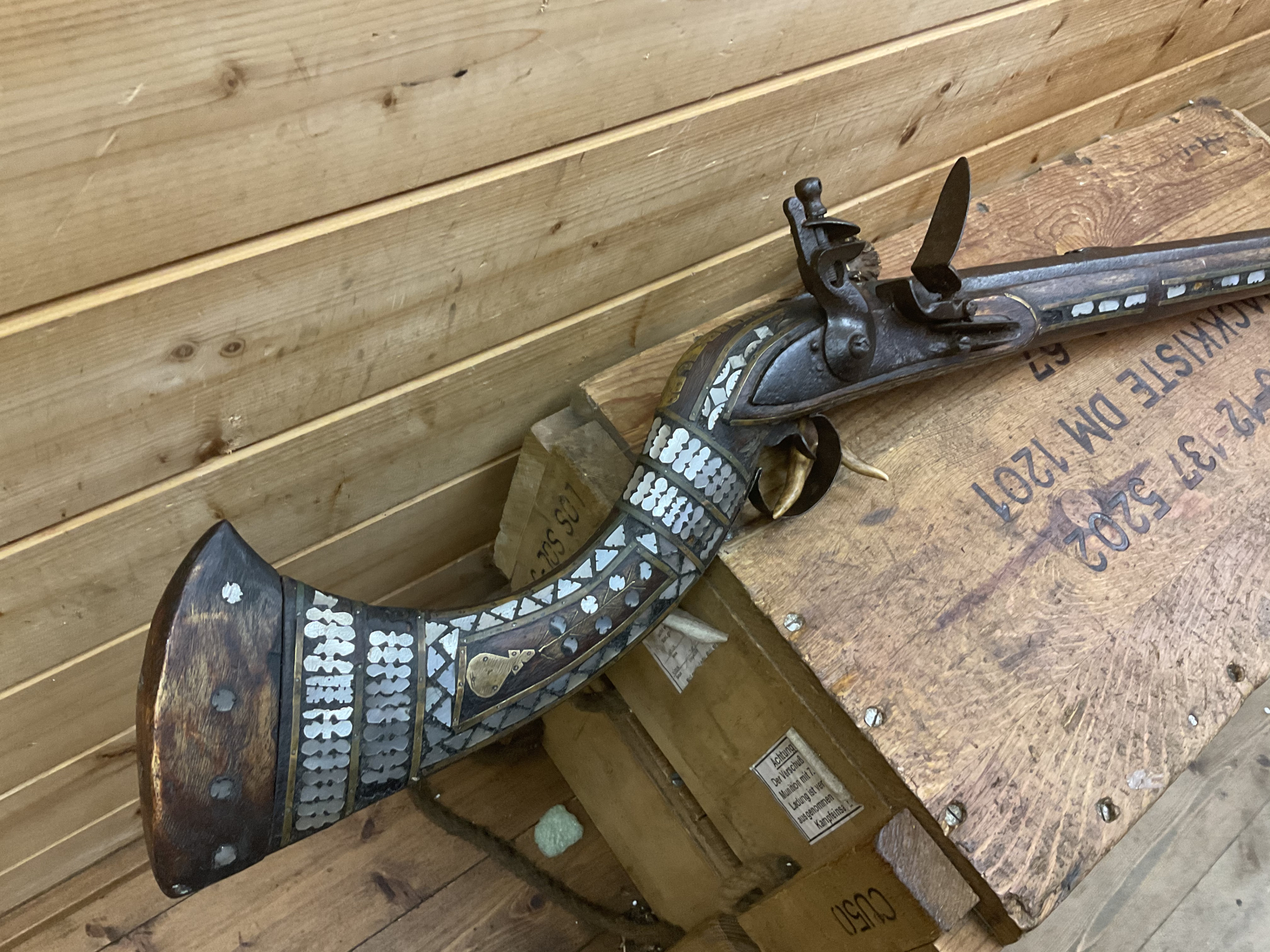 Vorderlader Steinschloss Gewehr westbalanischer D´zeferda mit Miquelet Steinschloss – Bild 4
