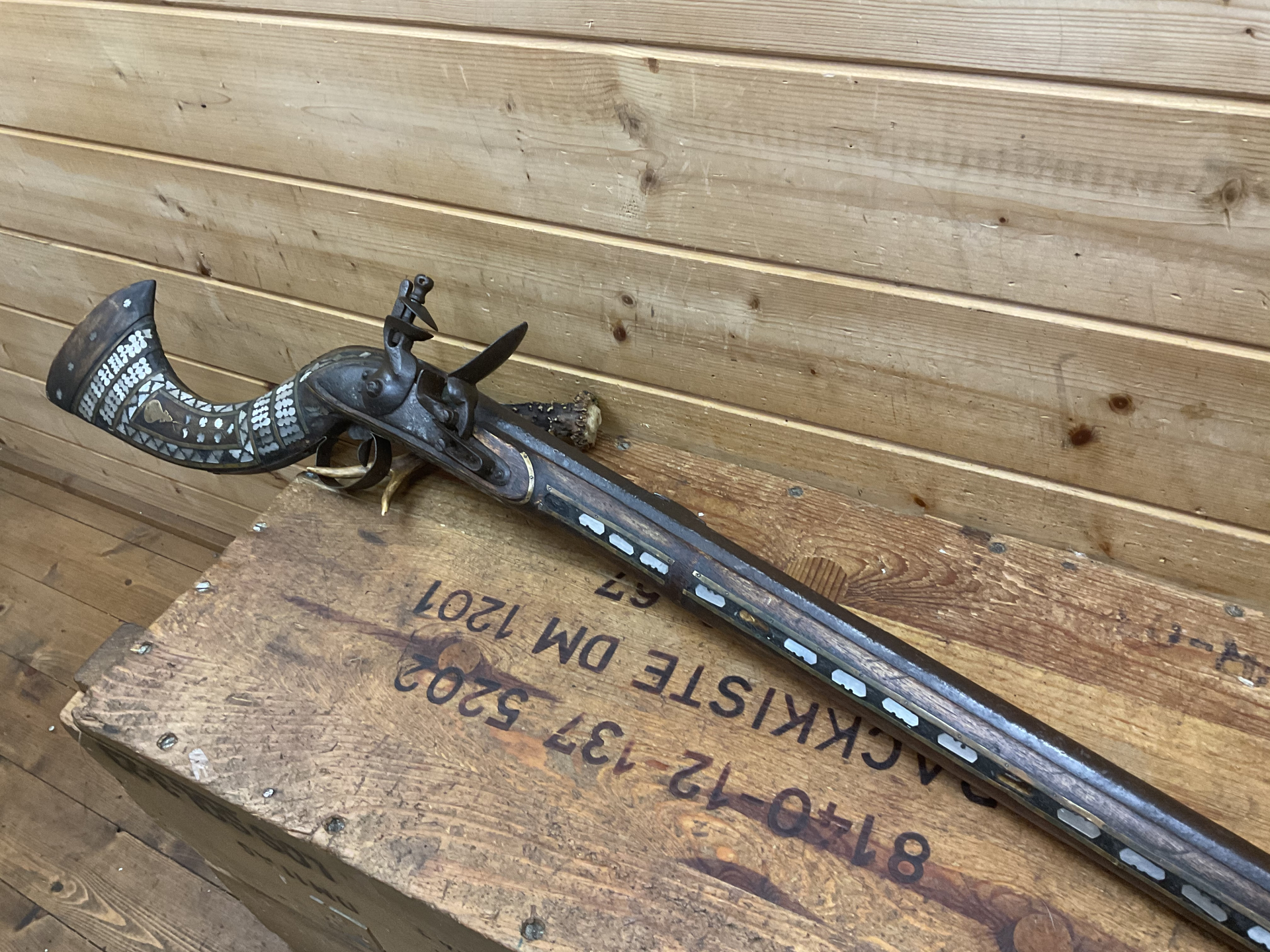 Vorderlader Steinschloss Gewehr westbalanischer D´zeferda mit Miquelet Steinschloss – Bild 3