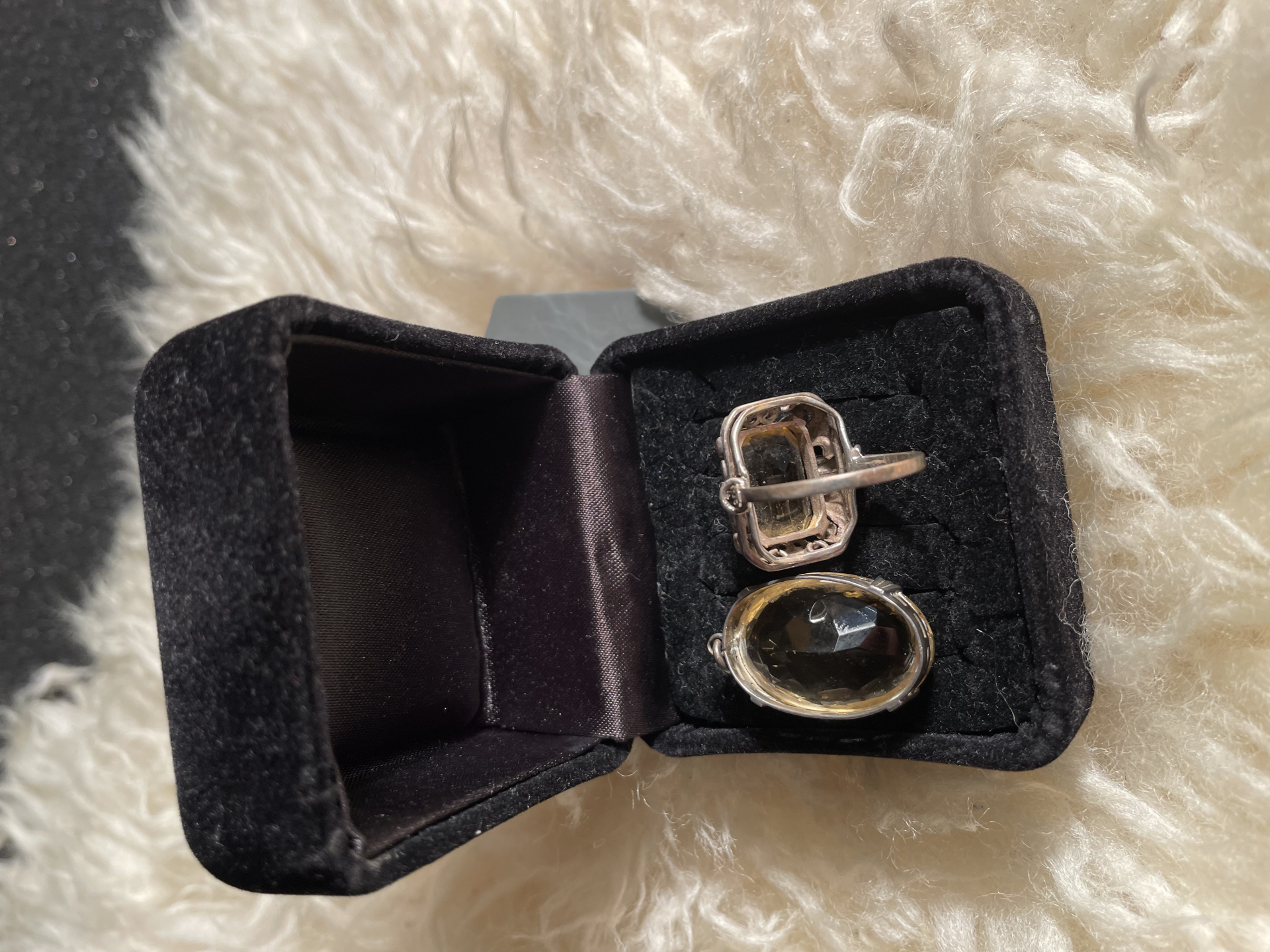 Großer Silber Citrin Ring und Silber Citrin Anhänger – Bild 3