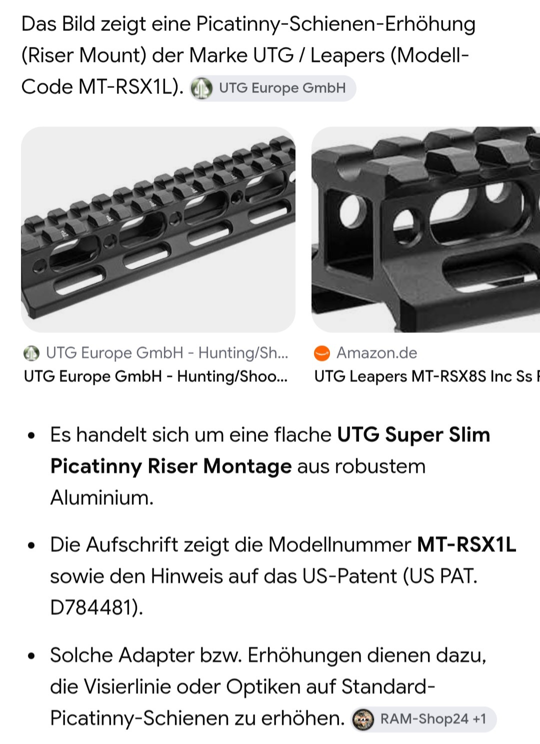 Picatinny Schienenerhöhung – Bild 2