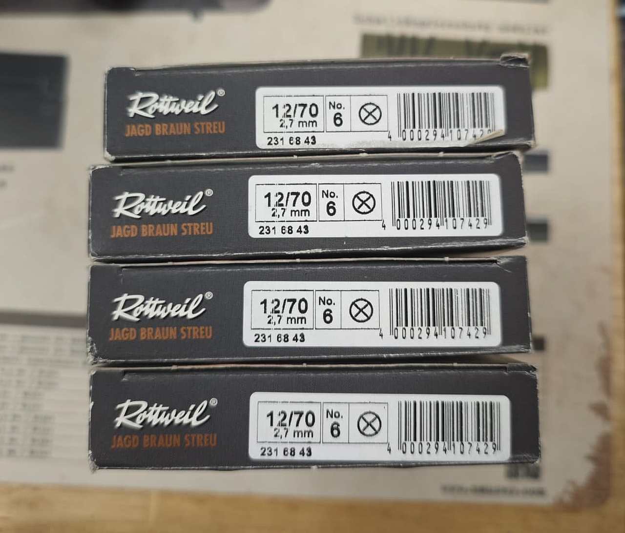 Rottweil Jagd Braun Streu 12/70 34g 2,7 mm No. 6 10er Packung – Bild 2