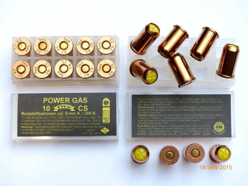 Achtung POWER GAS CS-Patronen Kal. 9mm K./380 K. vom Qualitätshersteller SM – Bild 1