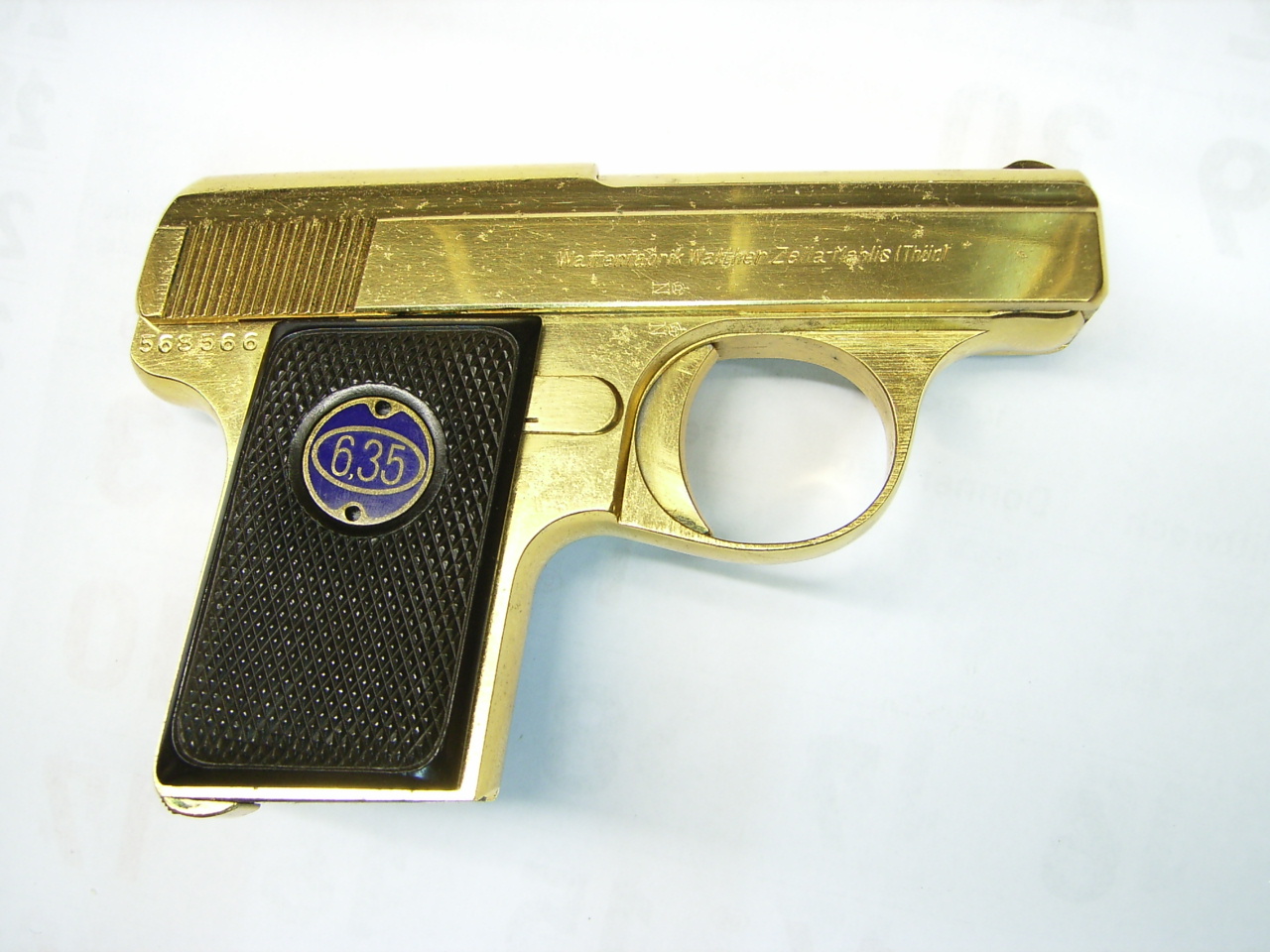 Pistole Walther Mod. 9, vergoldet, Kal. 6,35 mm – Bild 2