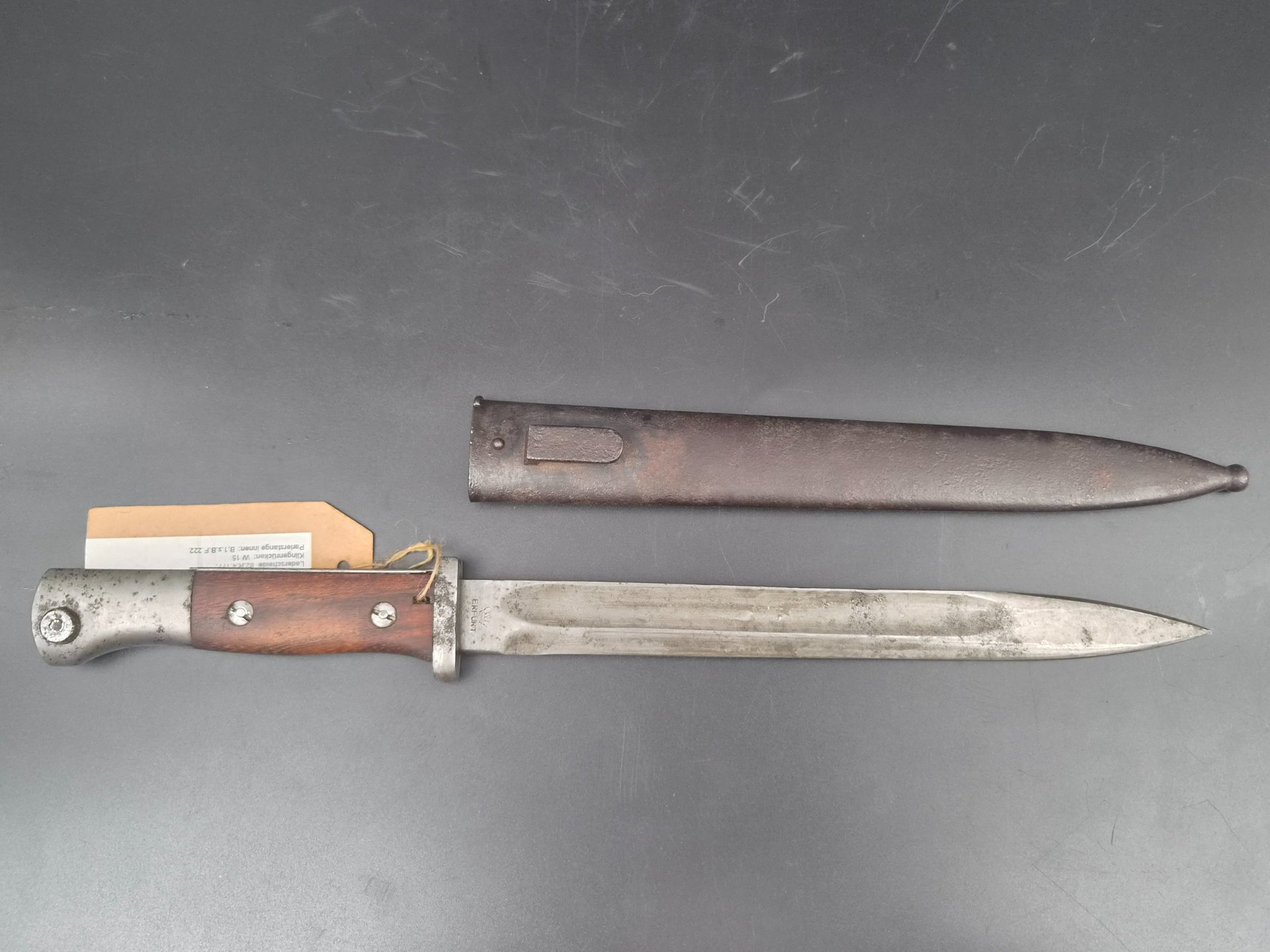 Seitengewehr 71/84 neuer Art mit Feuerschutzblech & Stahlscheide, Erfurt – Bild 2