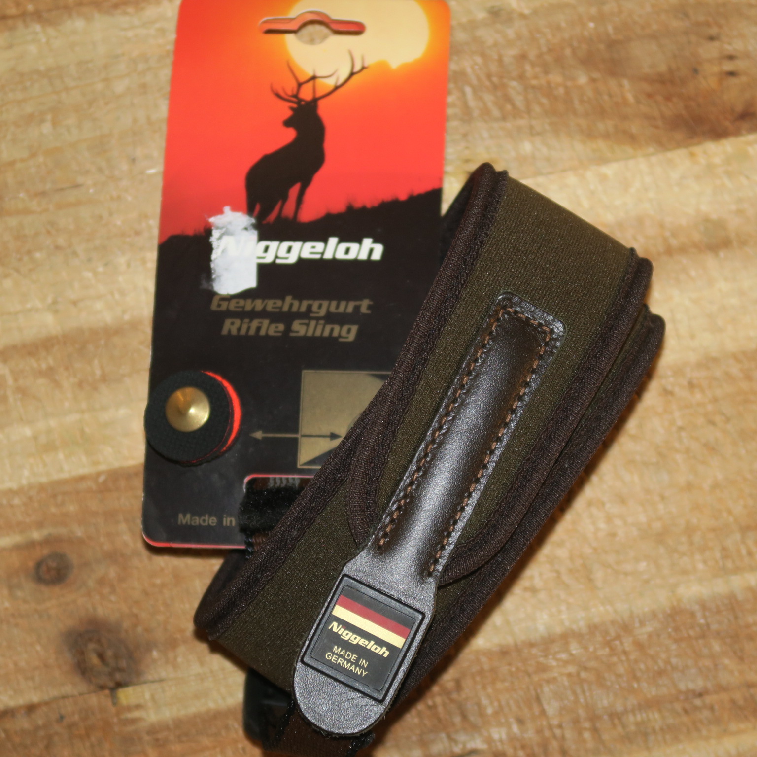 NEU: original NIGGELOH NEOPREN GEWEHRRIEMEN BRAUN – Bild 1