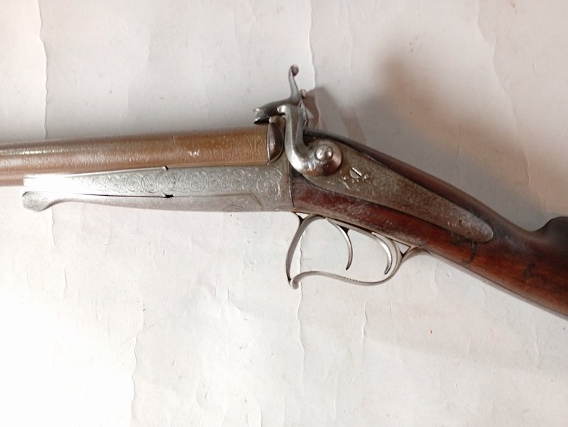 RARE FUSIL DE BORGNE à Broche (Système Lefaucheux) – Crosse à Avantage Inversé – – Bild 4