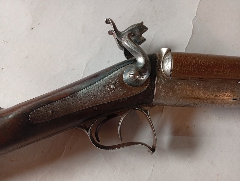 RARE FUSIL DE BORGNE à Broche (Système Lefaucheux) – Crosse à Avantage Inversé – – Bild 3