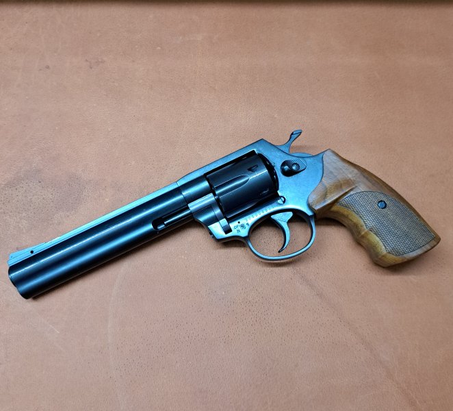 Steel Cop Revolver 6Zoll MWM Gillmann schwarz Holzgriff AlfaProj Mercury Holek Luger Shield – Bild 1