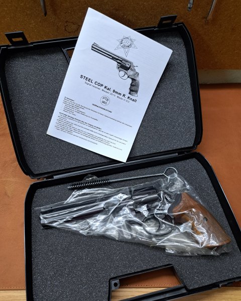 Steel Cop Revolver 6Zoll MWM Gillmann schwarz Holzgriff AlfaProj Mercury Holek Luger Shield – Bild 6