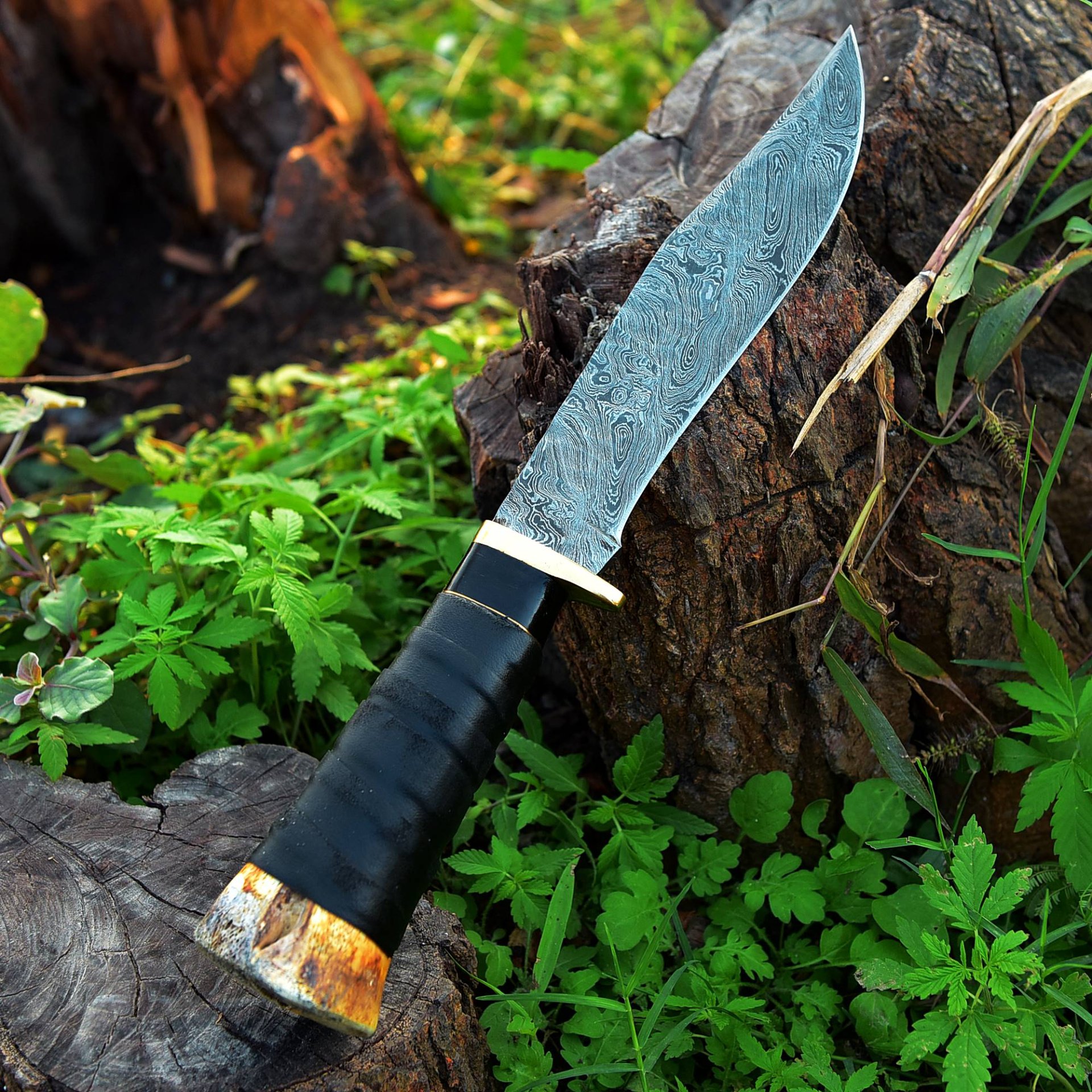 Handmade Damascus Knife Hunting/Bowie/Skinner Knife Eines der schönsten bei egun angebotenen Damast- – Bild 4