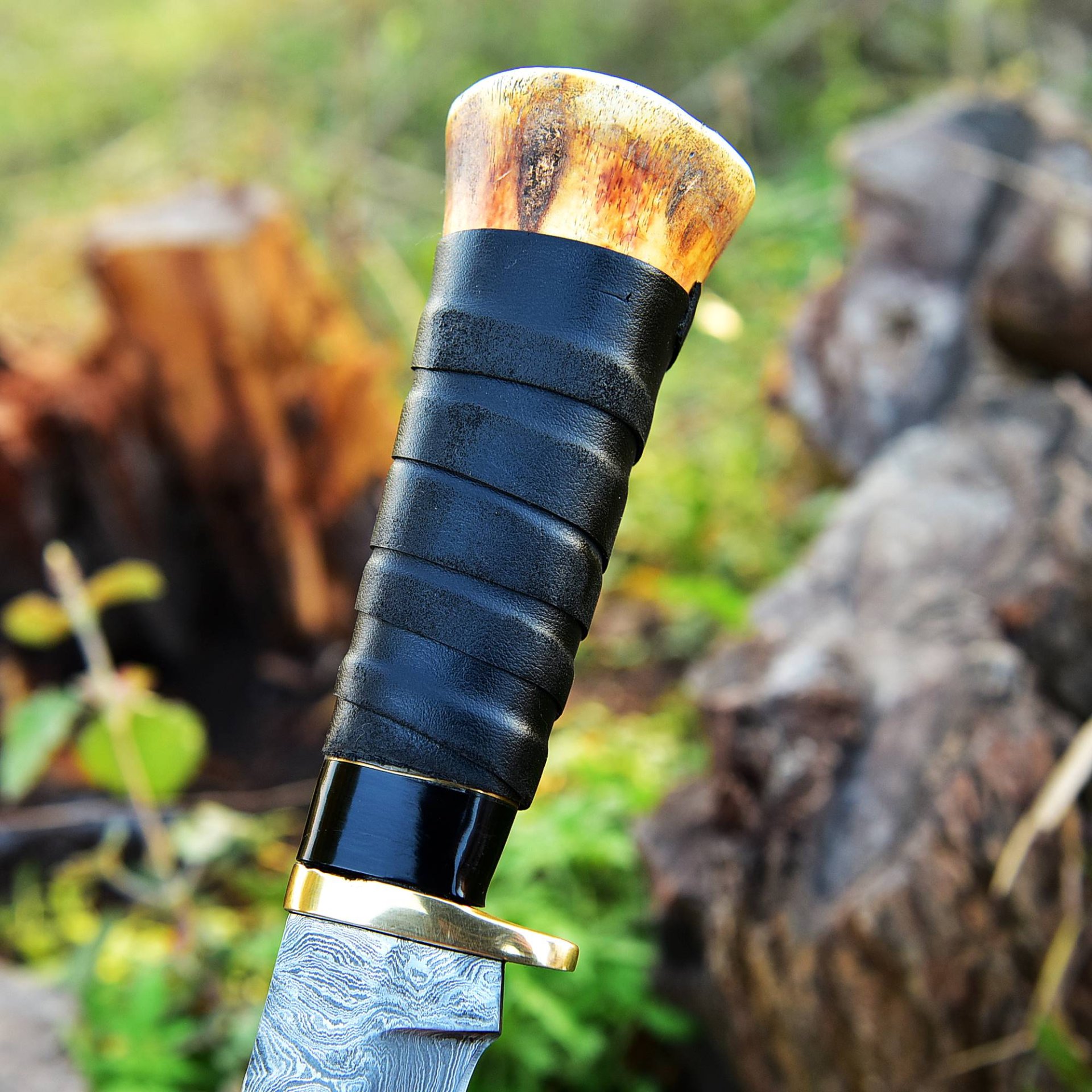 Handmade Damascus Knife Hunting/Bowie/Skinner Knife Eines der schönsten bei egun angebotenen Damast- – Bild 1