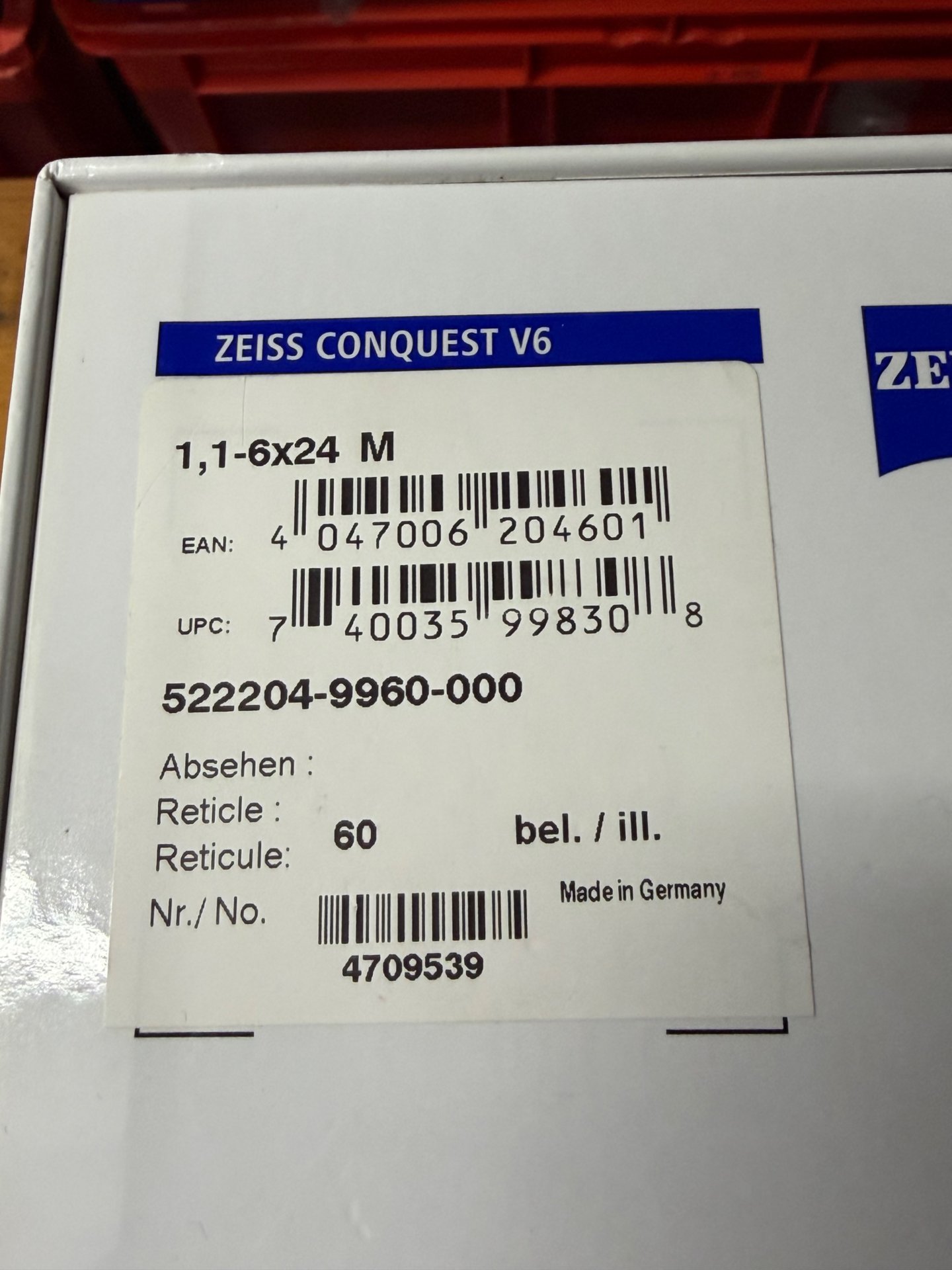 Zeiss V6 Conquest 1,1-6x24 Zielfernrohr Schiene kein Swarovski – Bild 2