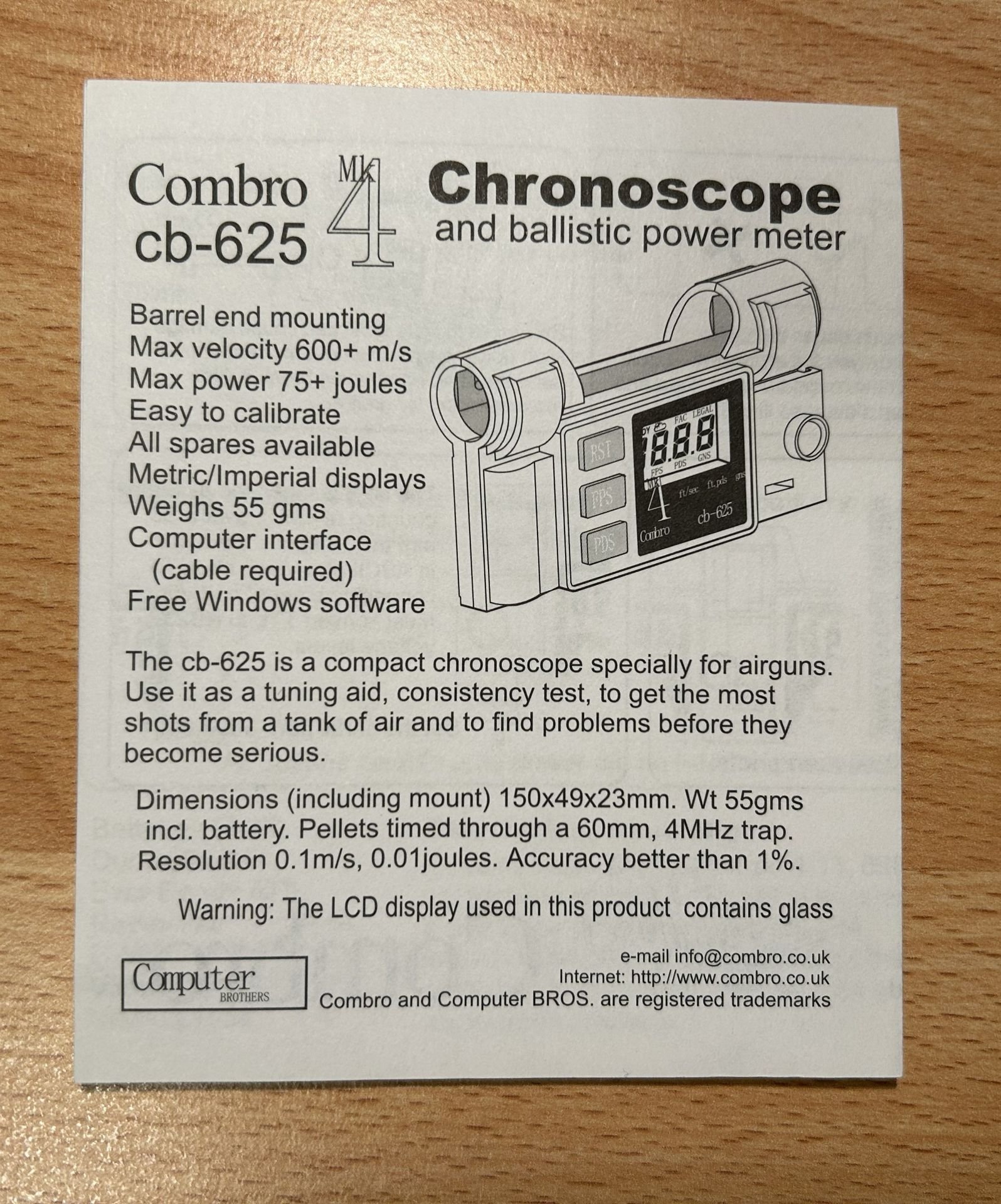 Combro cb-625 Mk4 Chronoscope Geschwindigkeitsmessgerät – Bild 2
