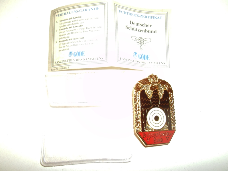 Plakette des Deutschen Schützenbundes (DSB). Eine spätere Sammler- oder Nachprägungsanfertigung – Bild 1