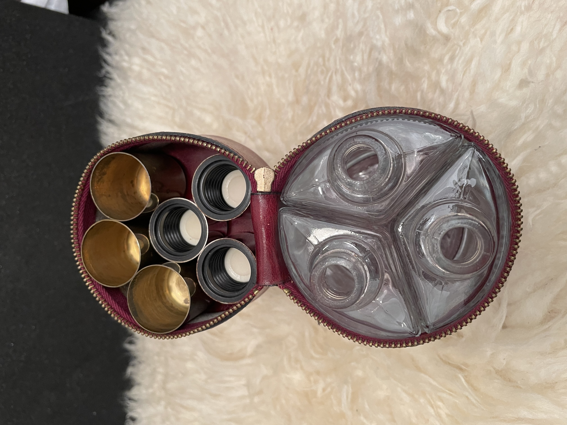 Ledertasche mit 3 Gläser für Cognac, Gin , Whisky – Bild 5