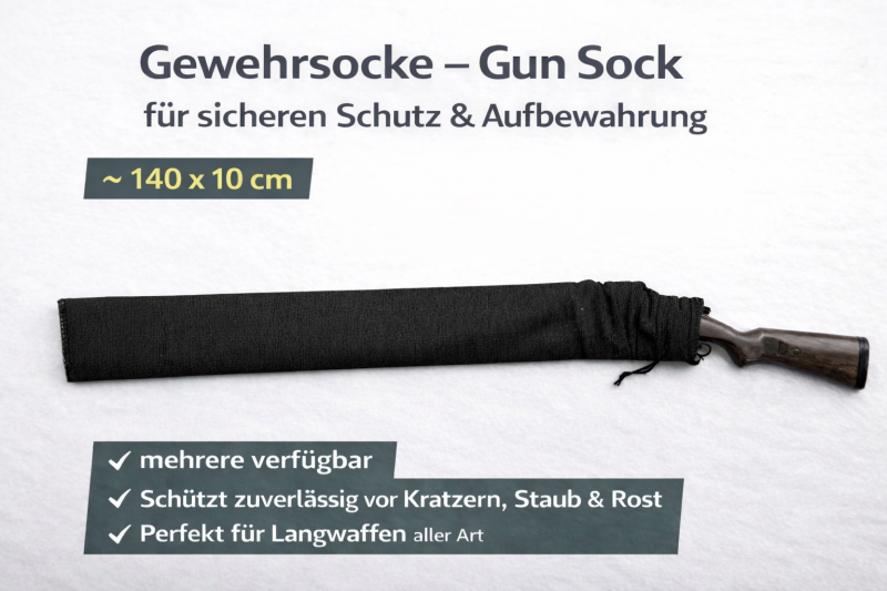 Waffensocke / Waffenstrumpf / Rifle Sock / Strumpf für Langwaffe /Aufbewahrungstrumpf / schwarz – Bild 1