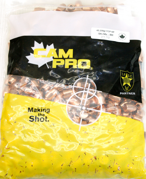 500 Stück NEUE CAMPRO Geschosse .451 .45 ACP 230gr HP FCP TC Hohlspitz Flachkopf TOP Präzision 14,9g – Bild 1