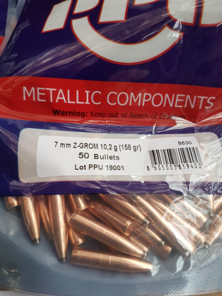 7mm-.284/158grs PPU B-630 Z-Grom Geschosse 50 Stk. Bleifrei ! – Bild 1