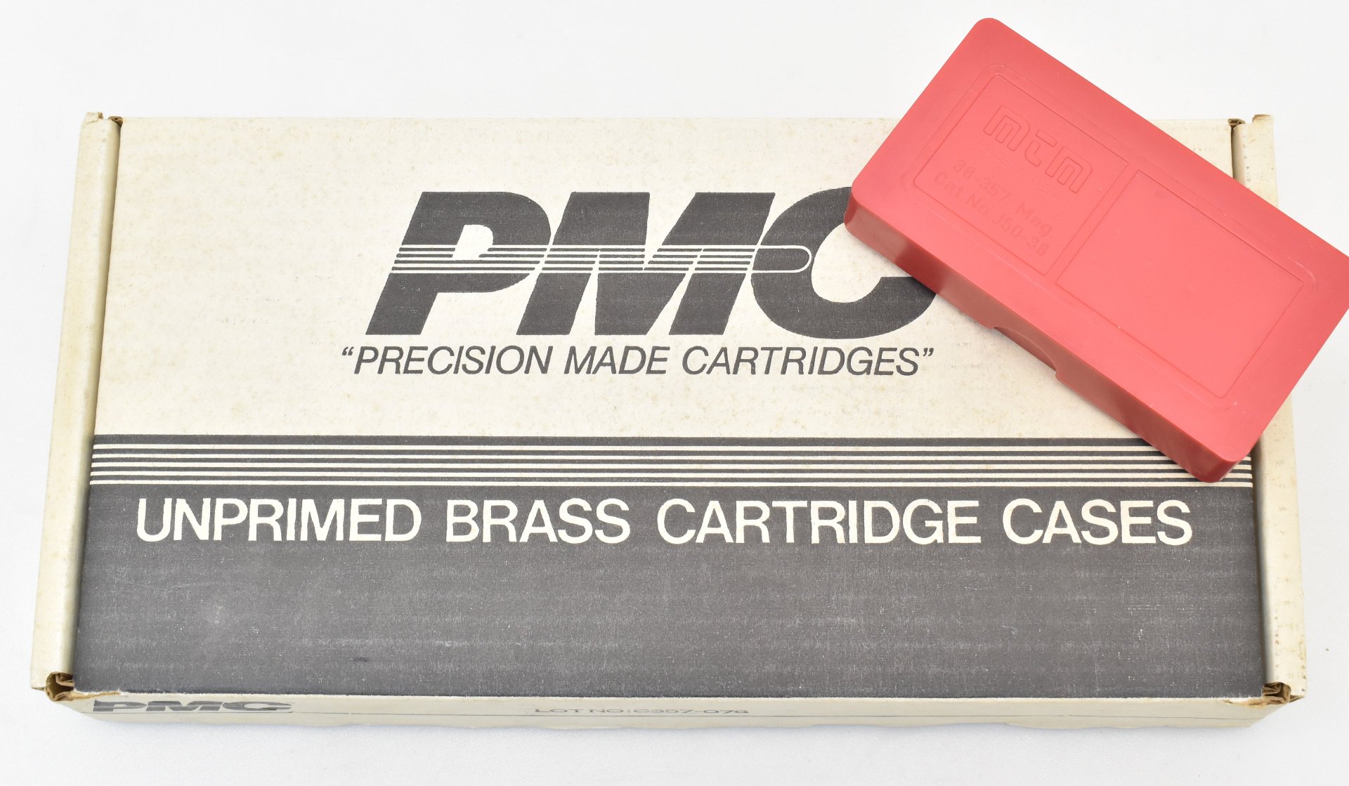 150 Hülsen Kaliber .357 Mag. Winchester und PMC + MTM Patronenbox – Bild 2
