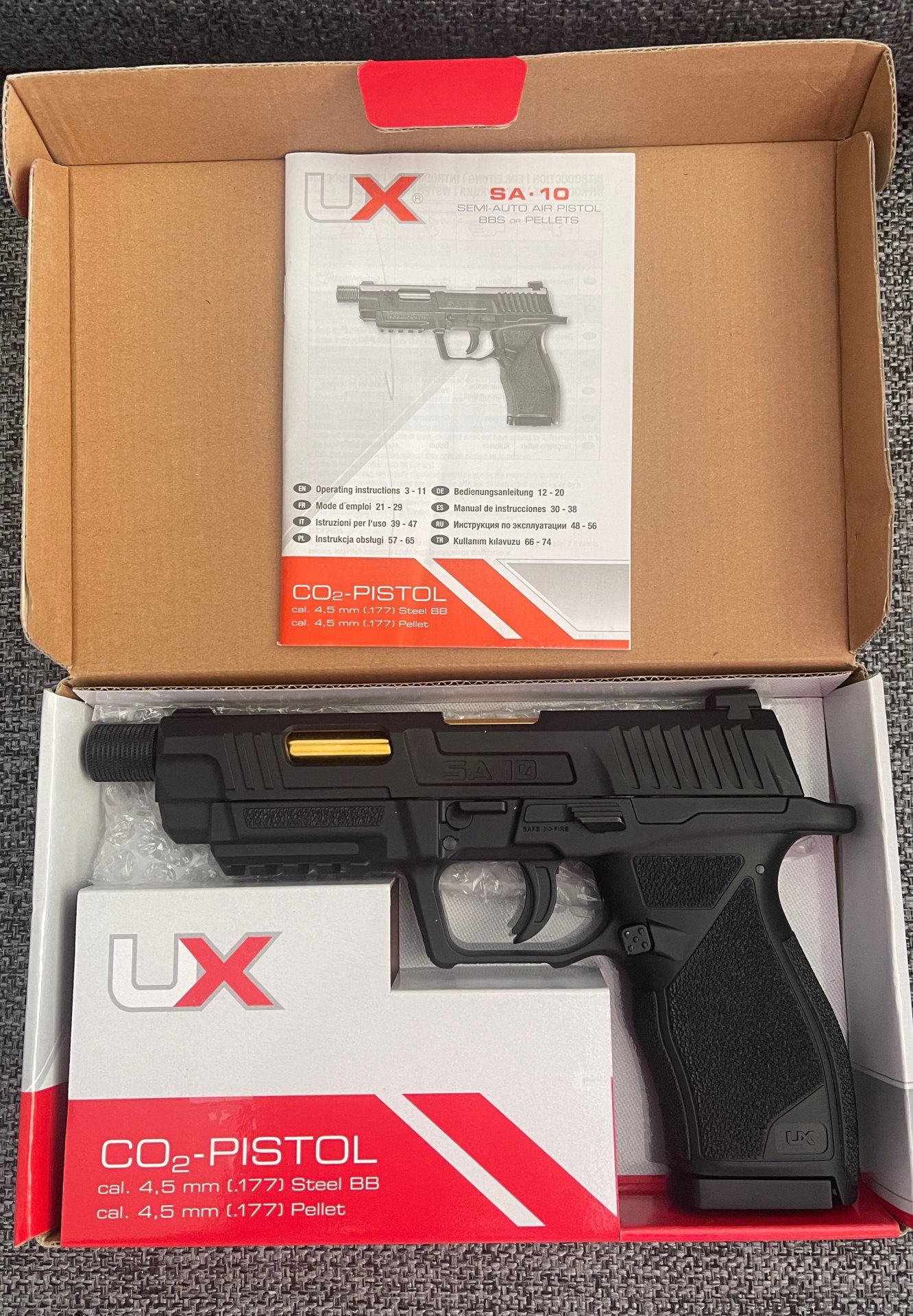 UX Umarex SA 10 Co2-Pistole - 4,5 mm Stahl BB & Diabolo (P18) OVP unbenutzt – Bild 4