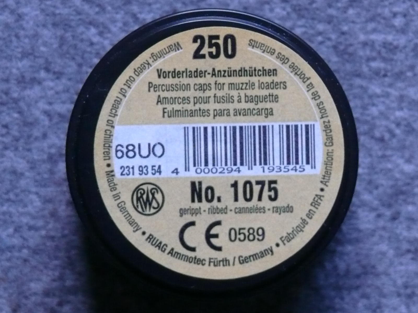 RUAG Ammotec Anzündhütchen No. 1075 - 250 Stück – Bild 1