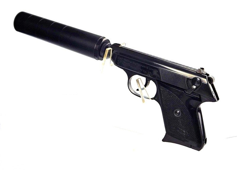 Taschenpistole, Walther, TPH, Laufgewinde, A-TEC Schalldämpfer, .22lr – Bild 1
