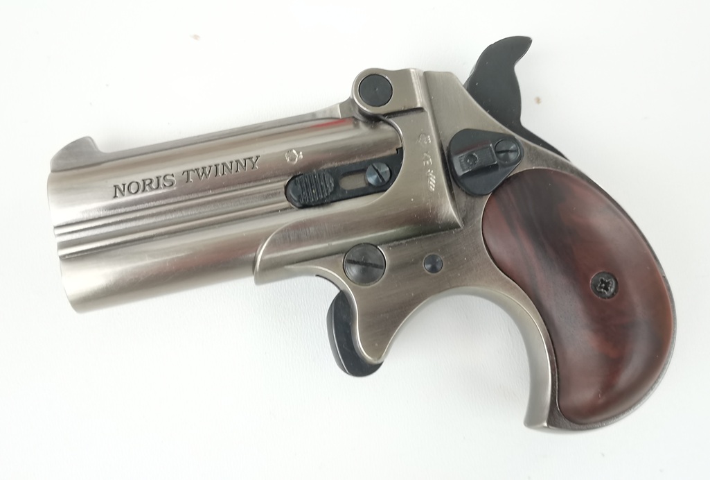 Noris Twinny Derringer Jubiläumsmod. Antik Nickel - Riverboat gambler set 9mm R.K. PTB550 – Bild 2