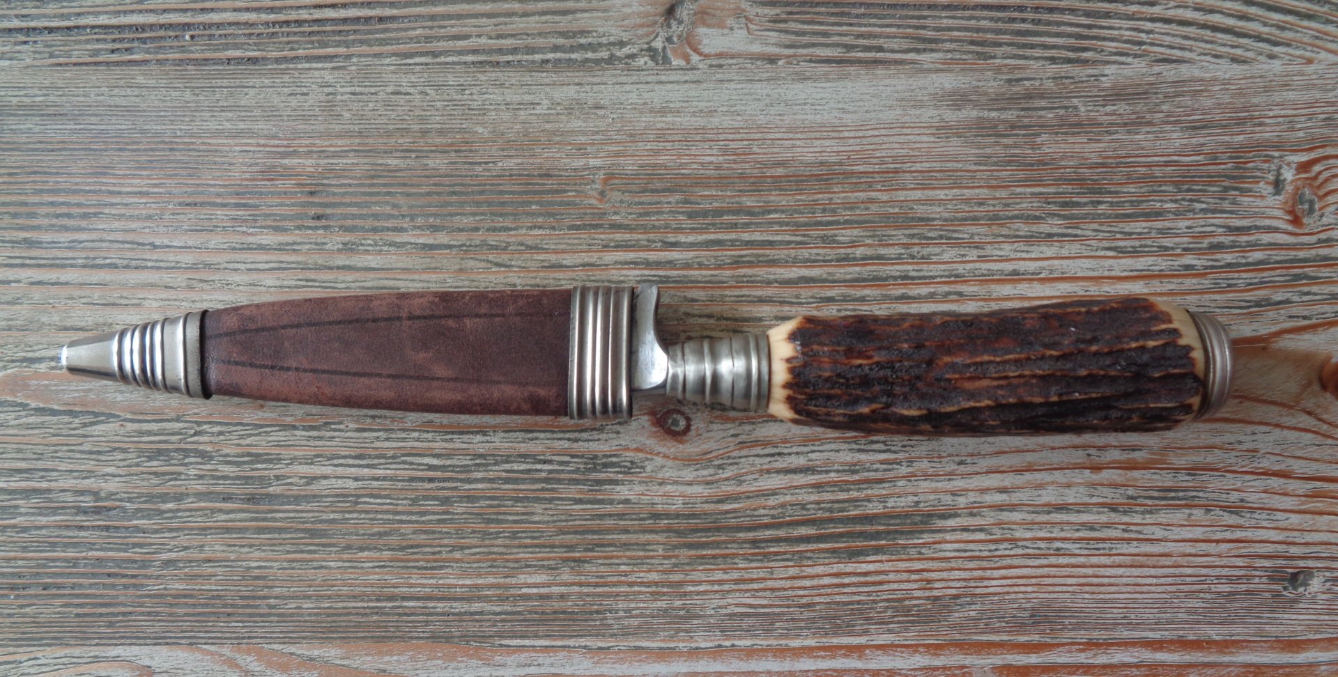 ALTER JAGDNICKER/JAGDMESSER MIT GRIFFSCHNITZEREI – Bild 5