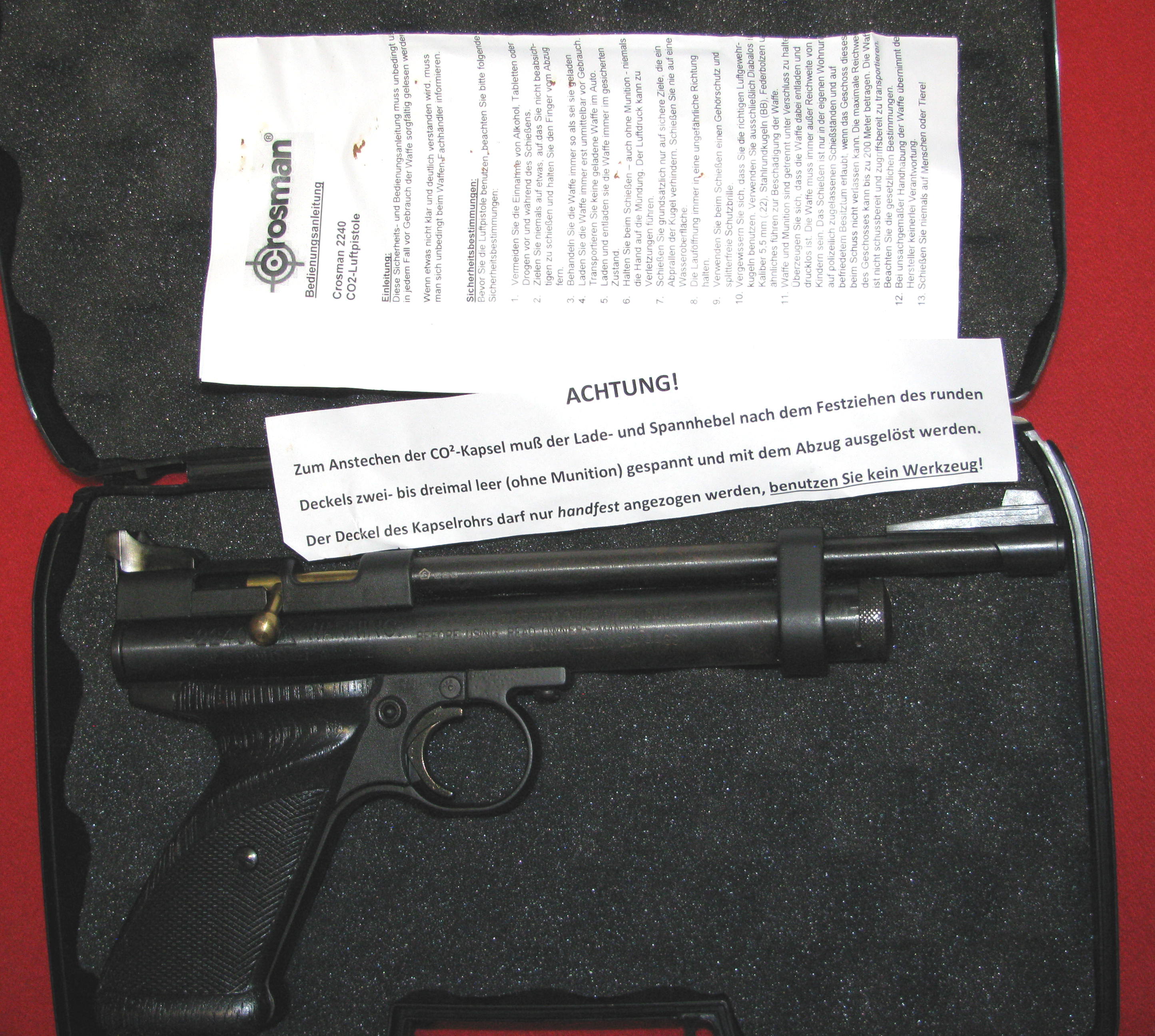 CROSMAN CO2 Luftpistole, eine CROSMAN 2240 in Kal. 5,5mm mit F - Zeichen – Bild 2